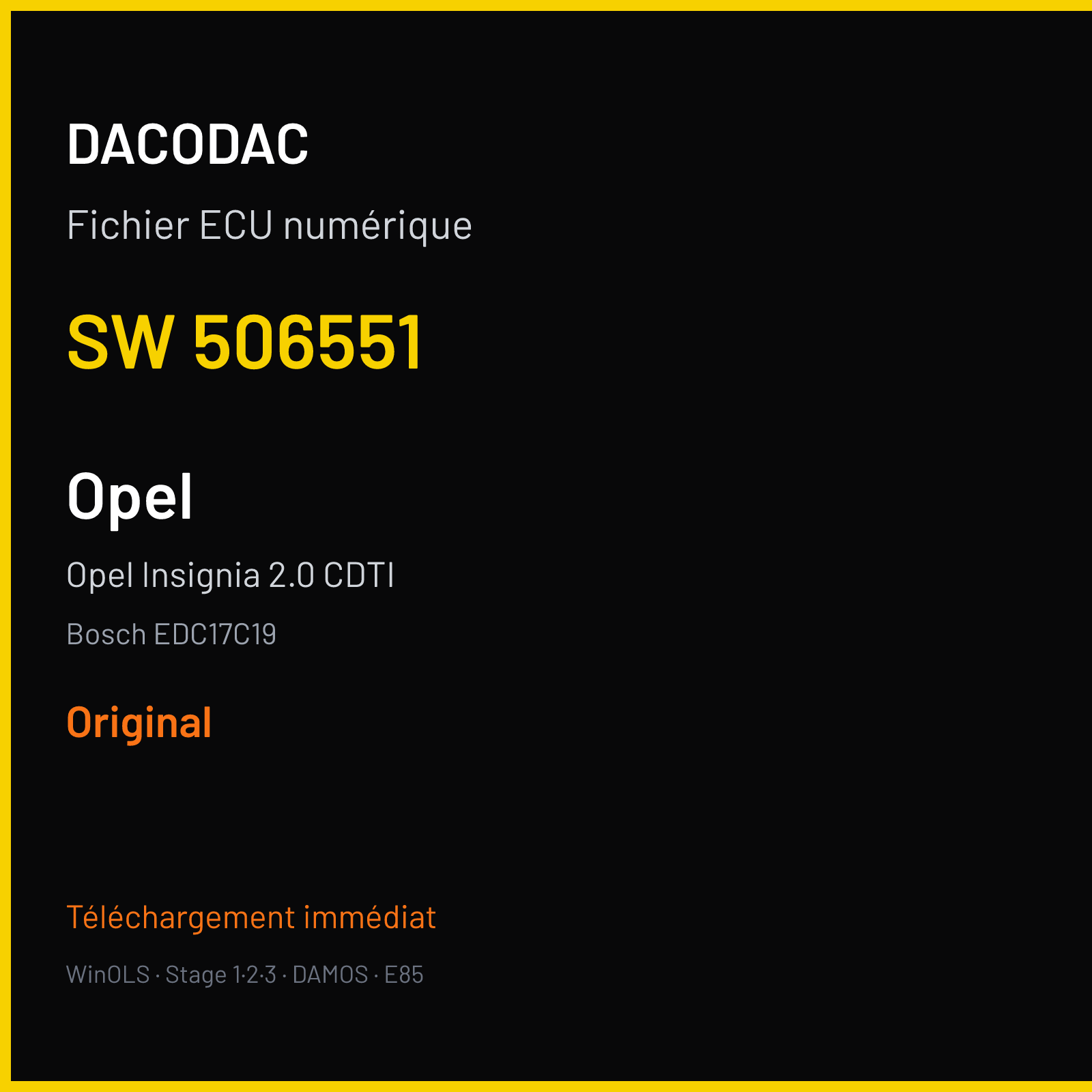 Opel Insignia 2.0 CDTI (2010) — Bosch EDC17C19 — 506551 — Original
