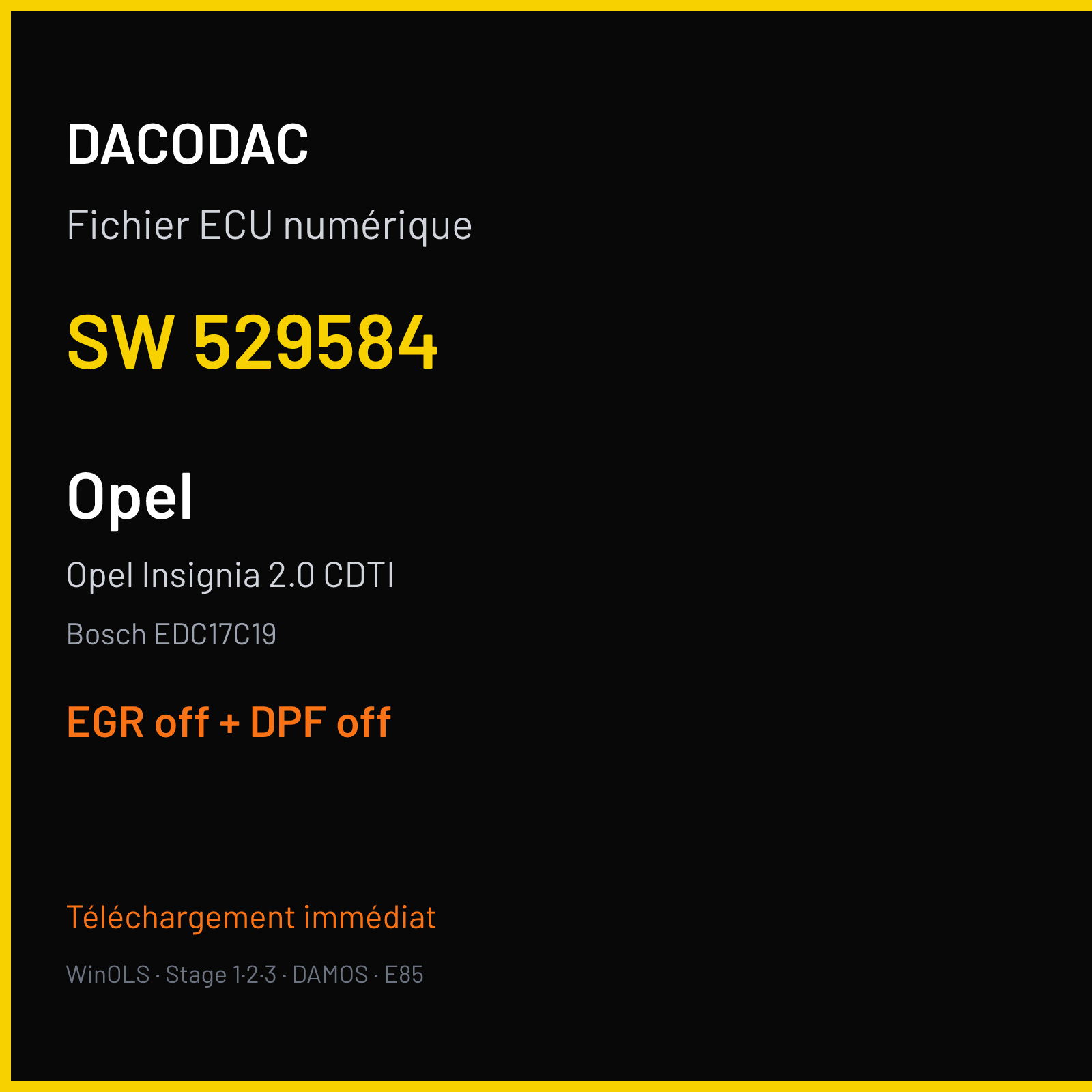Opel Insignia 2.0 CDTI — Bosch EDC17C19 — 529584 — EGR off + DPF off