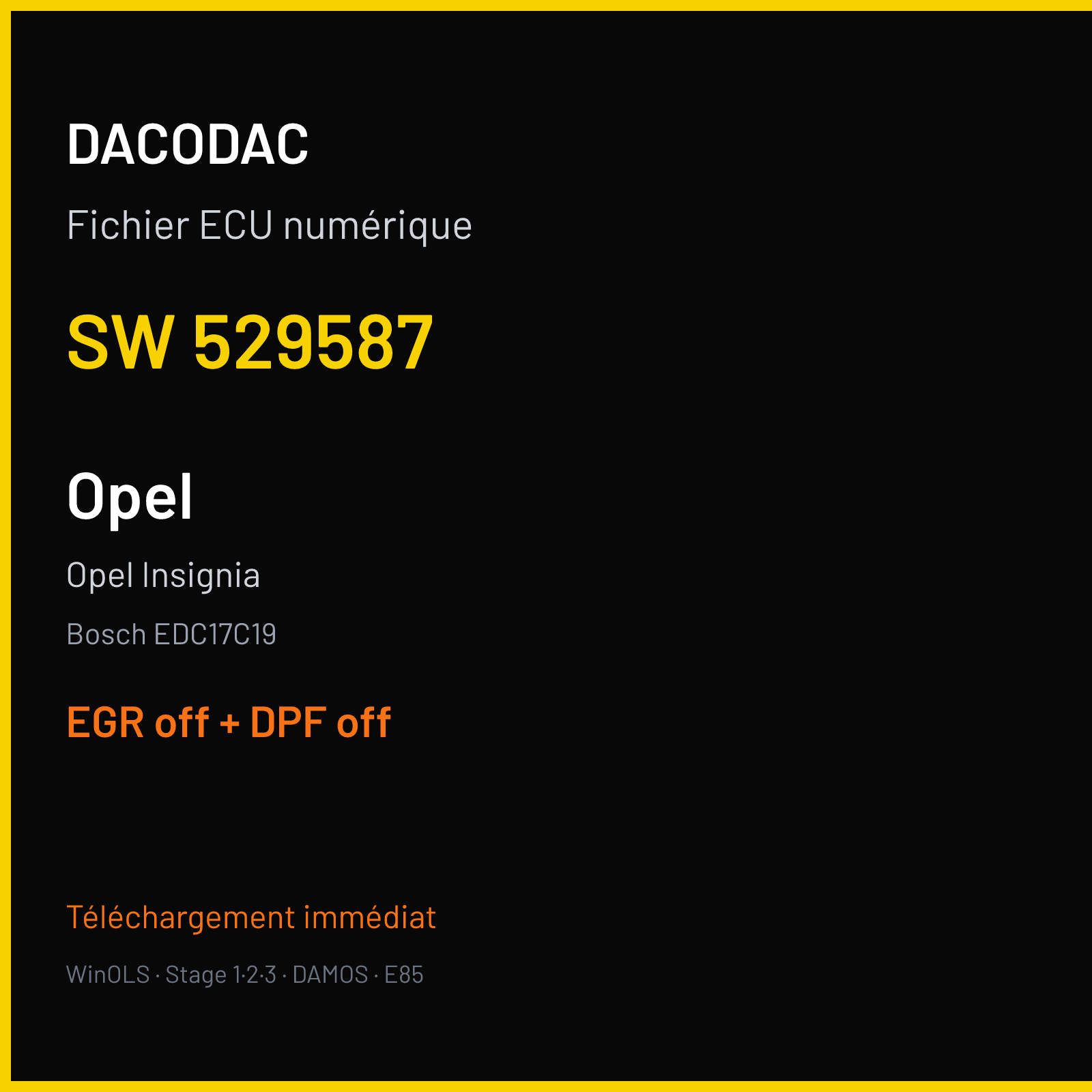 Opel Insignia — Bosch EDC17C19 — 529587 — EGR off + DPF off