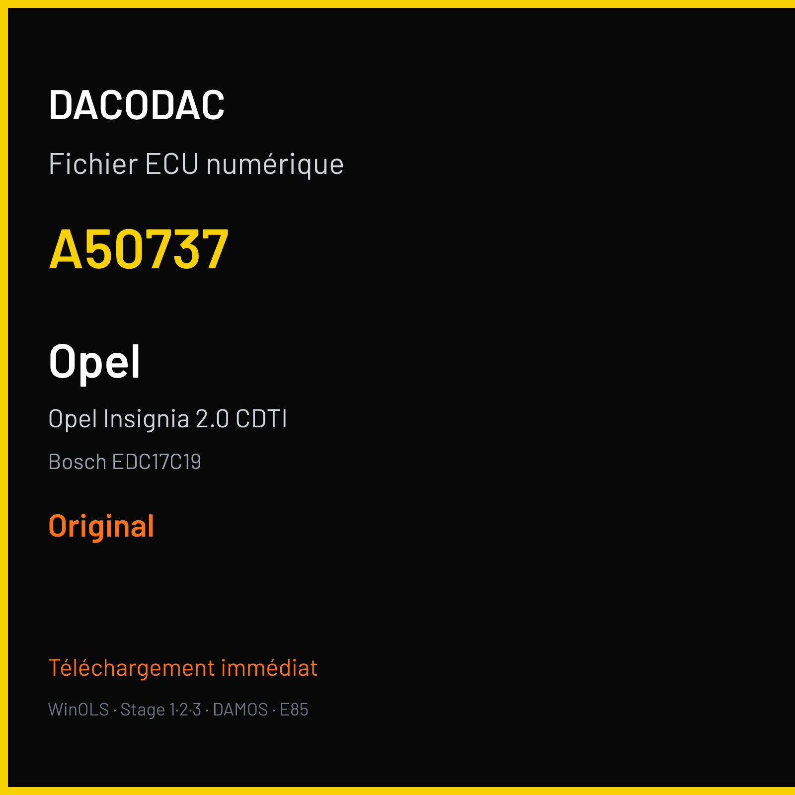 Opel Insignia 2.0 CDTI (2017) — Bosch EDC17C19 — A50737 — Original