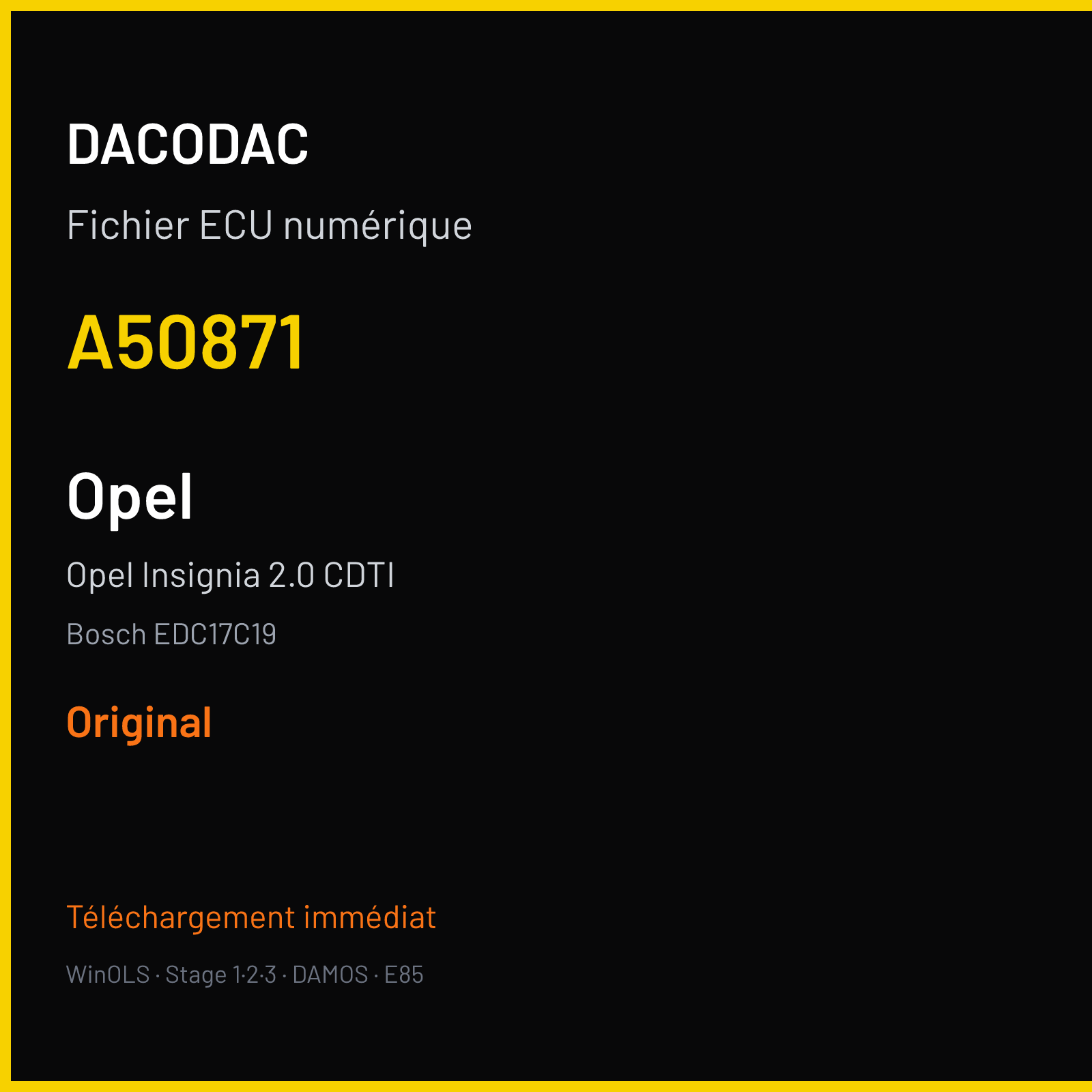 Opel Insignia 2.0 CDTI (2011) — Bosch EDC17C19 — A50871 — Original
