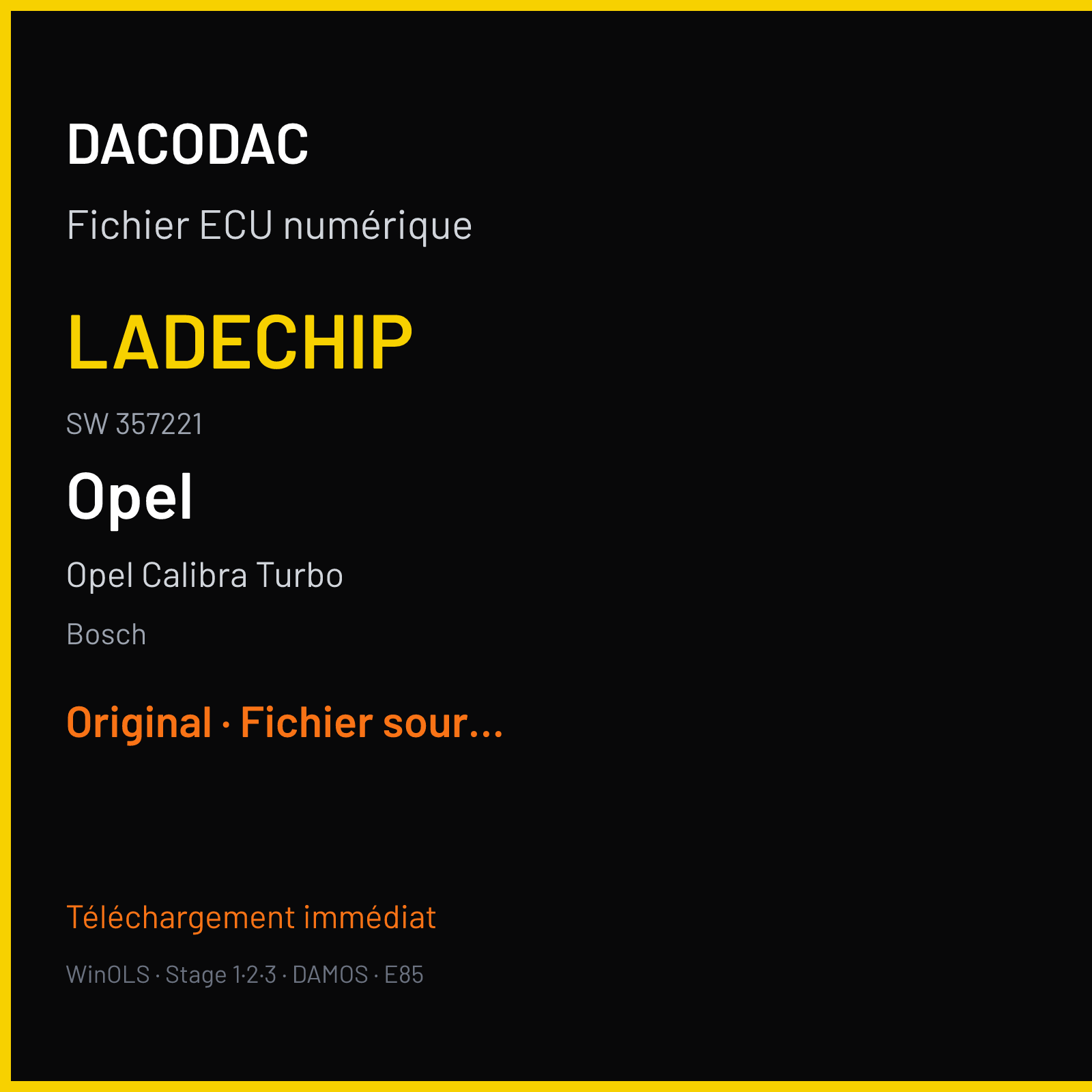 Opel Calibra Turbo — Bosch — Ladechip · 357221 — Original