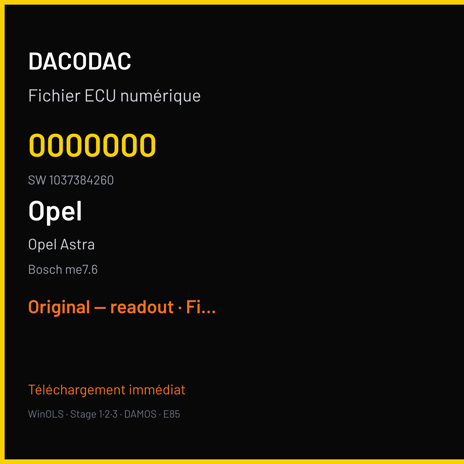 Opel Astra (2008) — Bosch me7.6 — 0000000 · 1037384260 — Original — readout