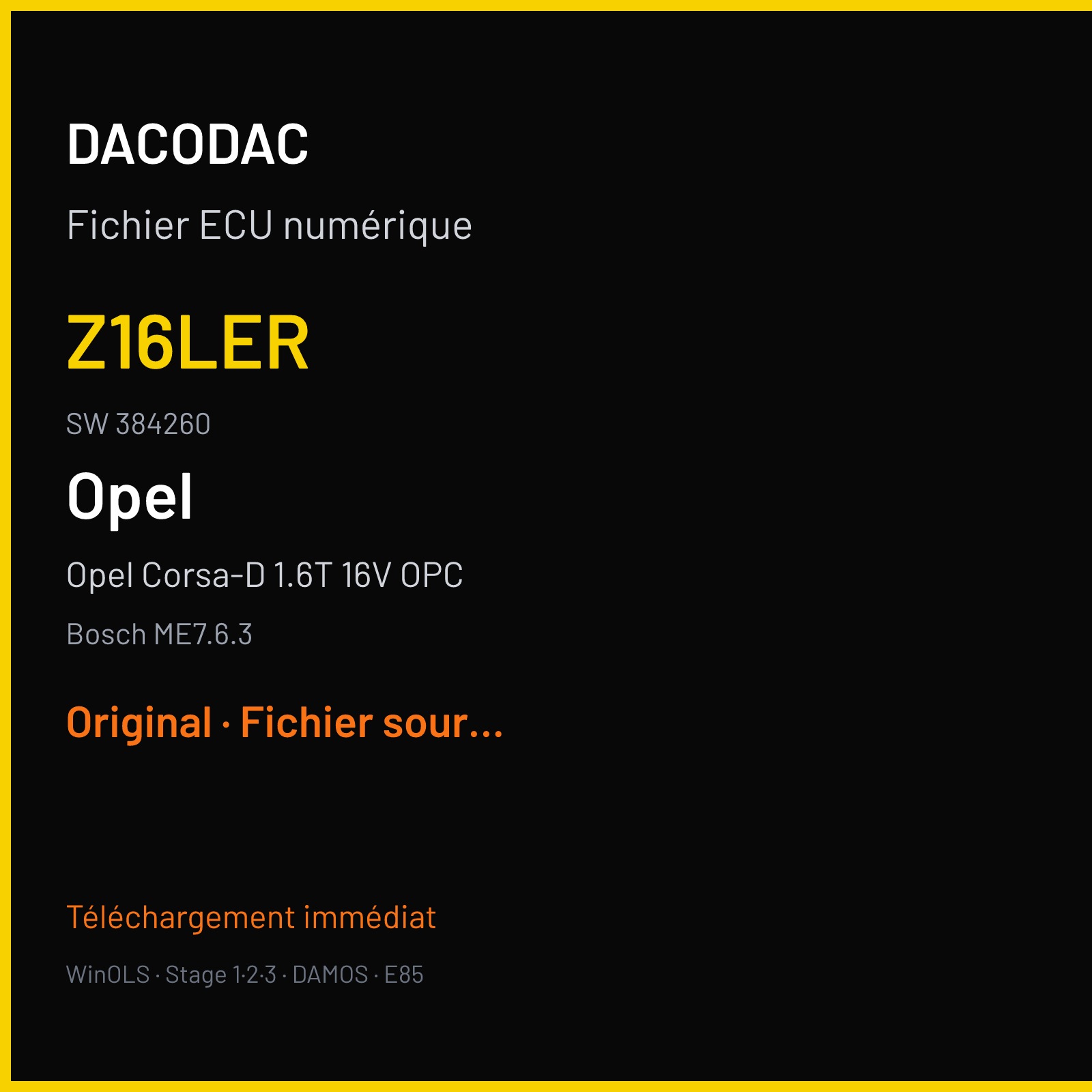 Opel Corsa-D 1.6T 16V OPC (2008) — Bosch ME7.6.3 — Z16LER · 384260 — Original