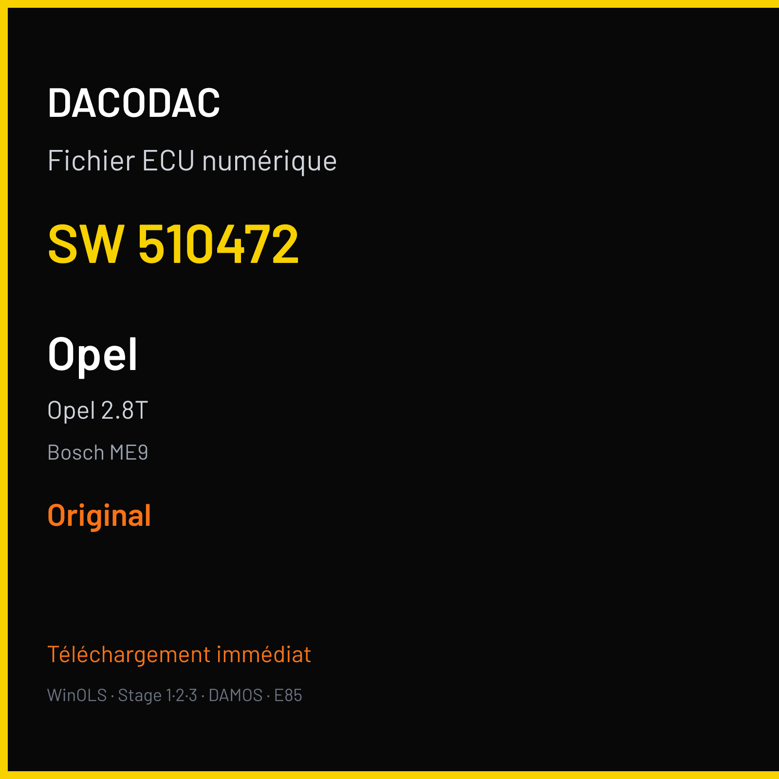 Opel 2.8T (2011) — Bosch ME9 — 510472 — Original