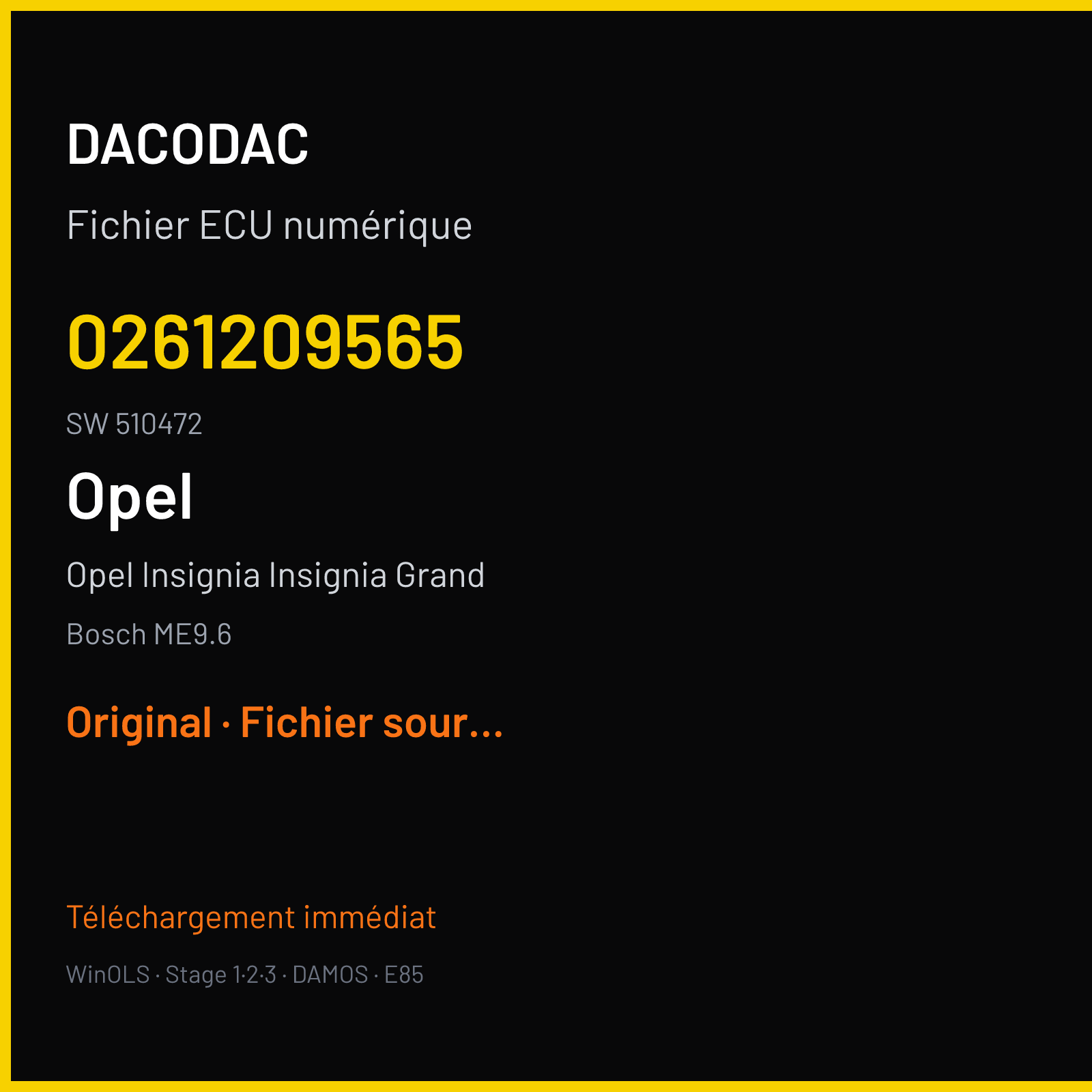 Opel Insignia Insignia Grand (2011) — Bosch ME9.6 — 0261209565 · 510472 — Original