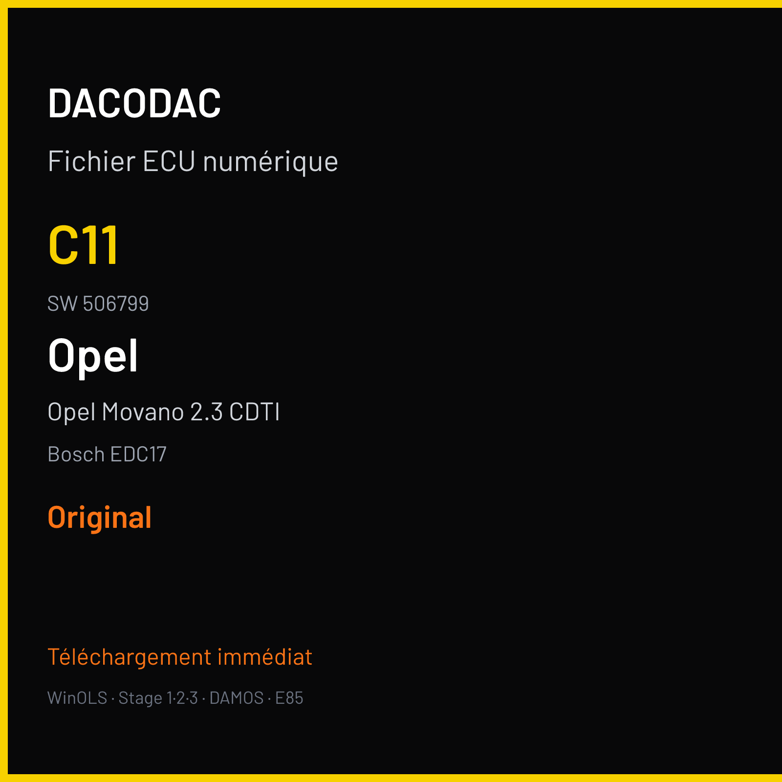 Opel Movano 2.3 CDTI (2011) — Bosch EDC17 — C11 · 506799 — Original