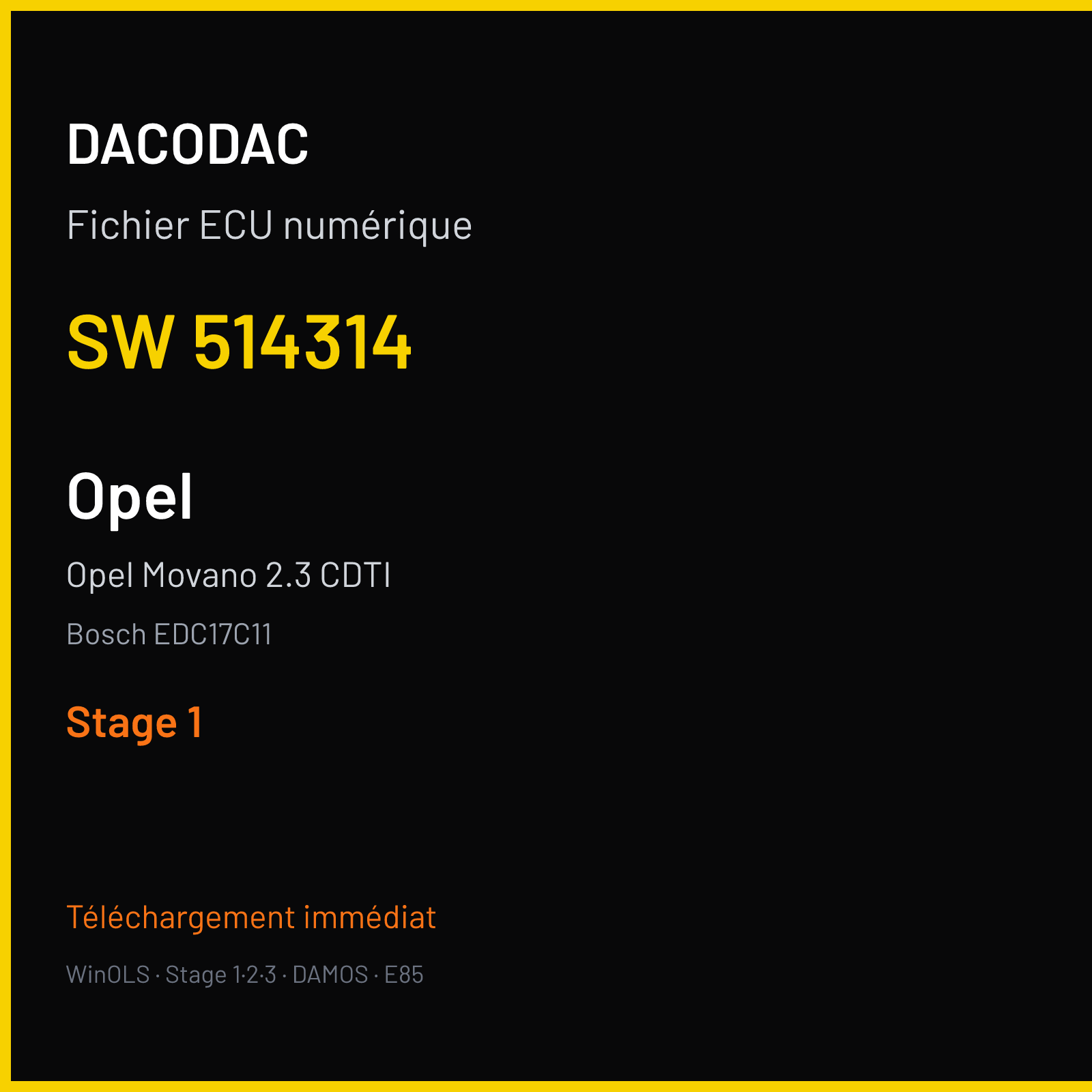 Opel Movano 2.3 CDTI (2011) — Bosch EDC17C11 — 514314 — Stage 1