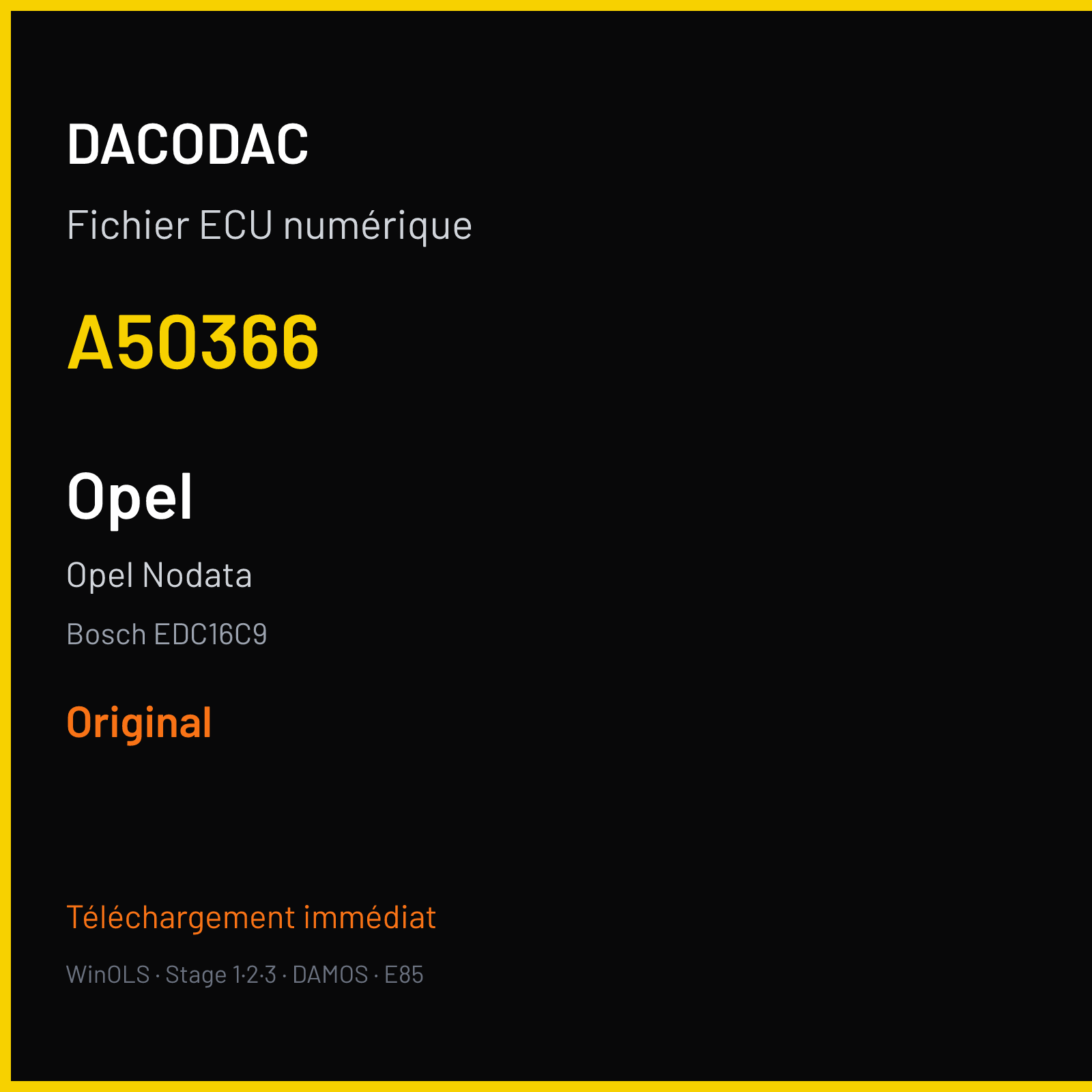 Opel Nodata — Bosch EDC16C9 — A50366 — Original