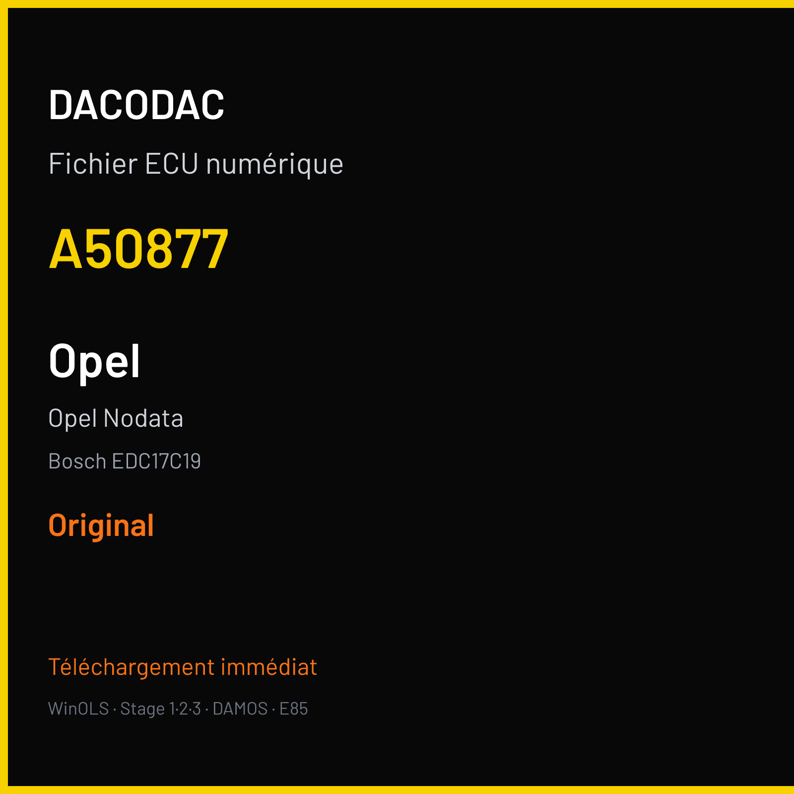 Opel Nodata — Bosch EDC17C19 — A50877 — Original