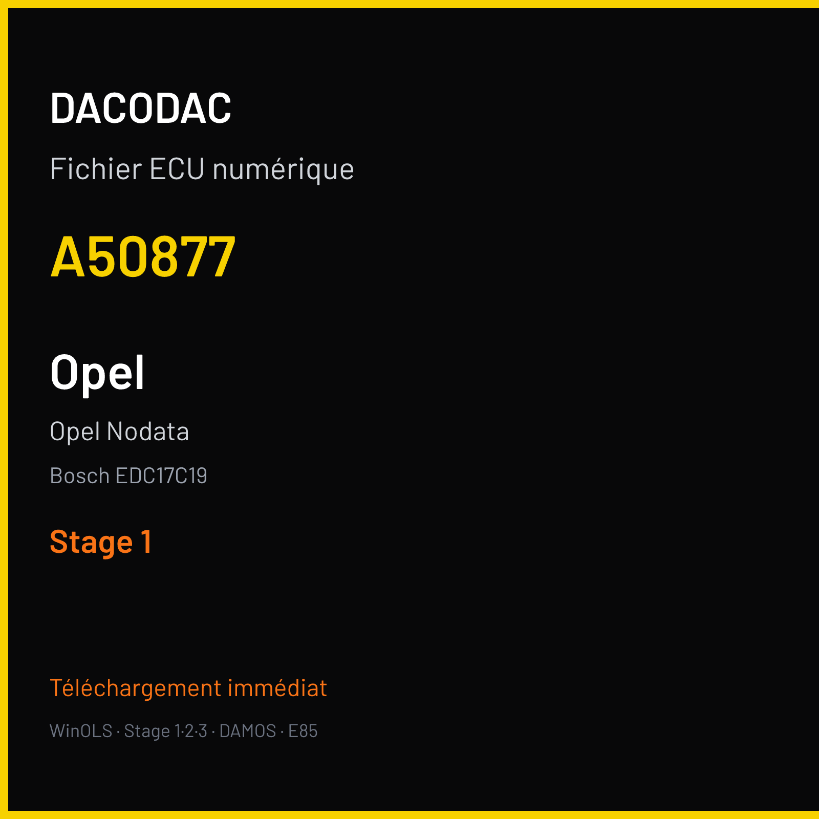 Opel Nodata — Bosch EDC17C19 — A50877 — Stage 1