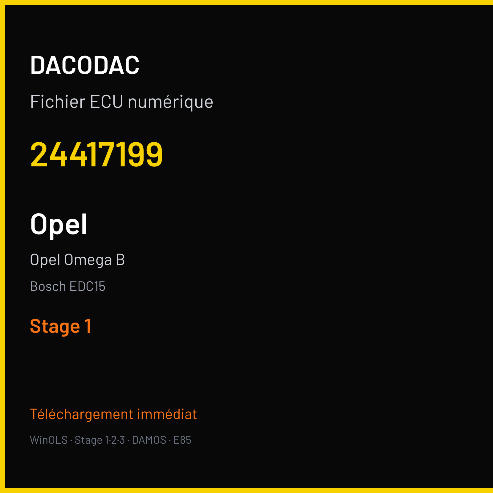 Opel Omega B (2001) — Bosch EDC15 — 24417199 — Stage 1