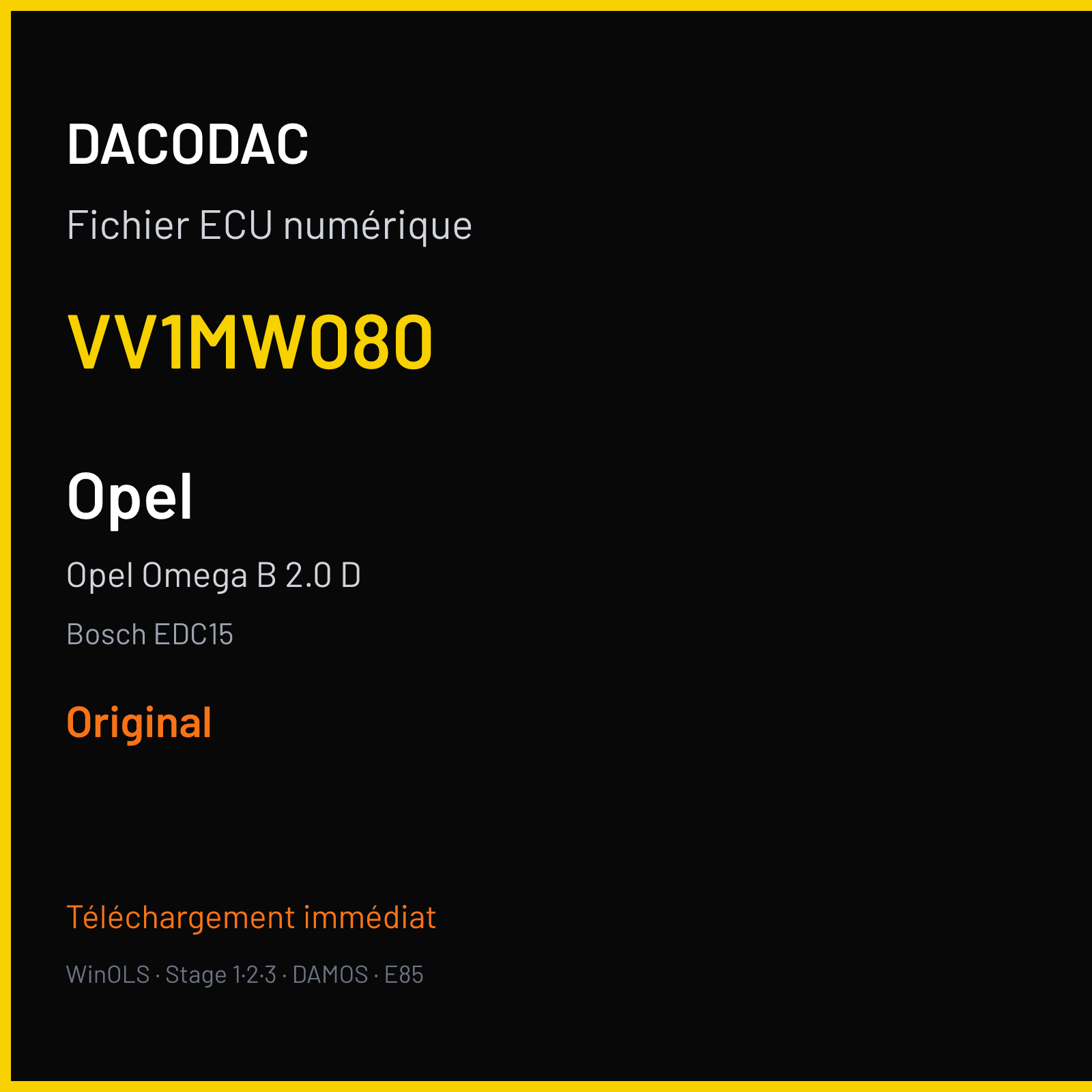 Opel Omega B 2.0 D (2000) — Bosch EDC15 — VV1MW080 — Original