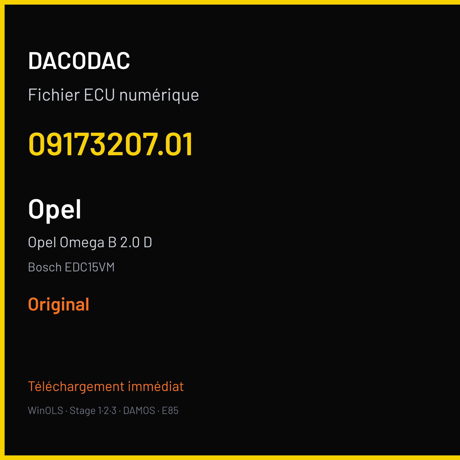Opel Omega B 2.0 D (2000) — Bosch EDC15VM — 09173207.01 — Original