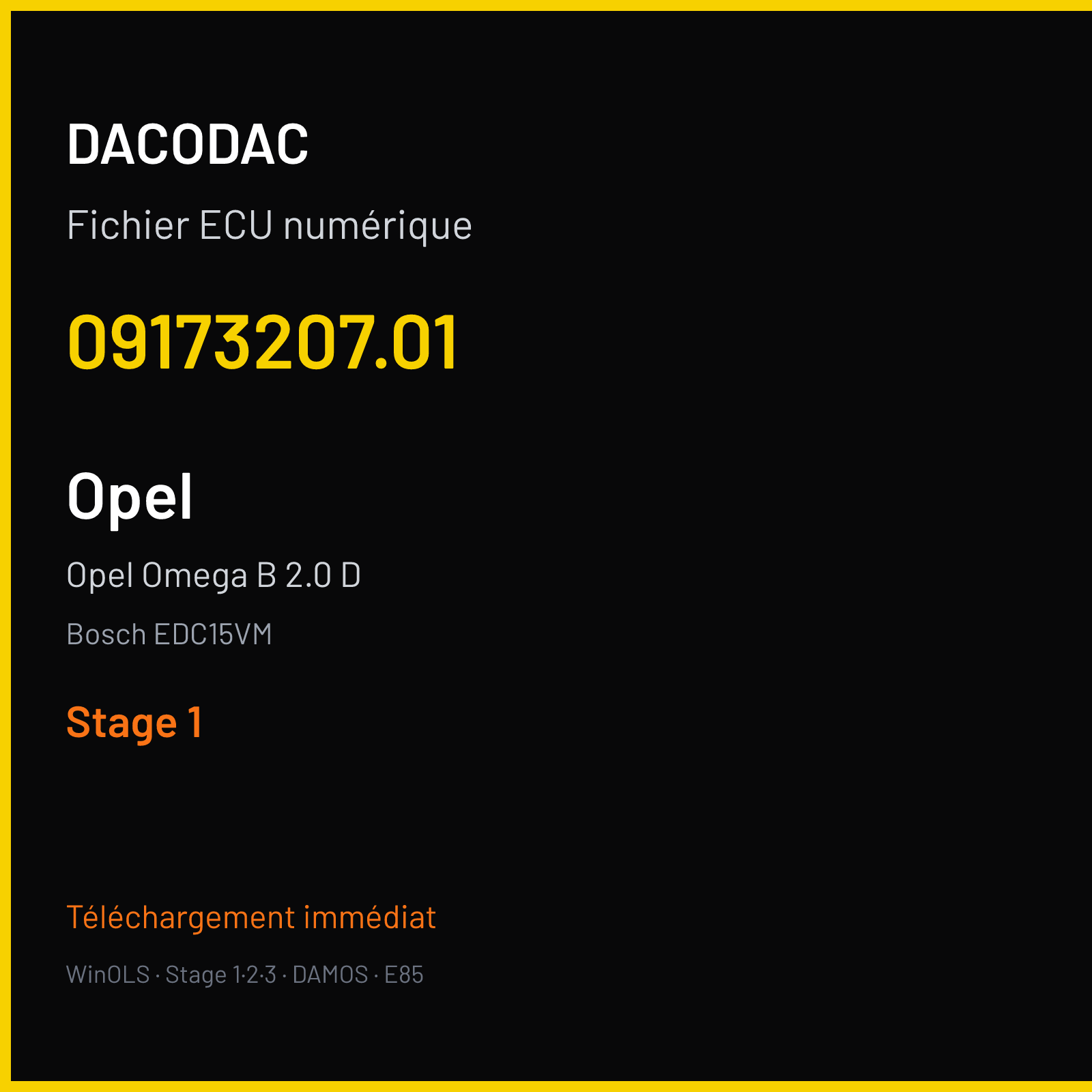 Opel Omega B 2.0 D (2000) — Bosch EDC15VM — 09173207.01 — Stage 1