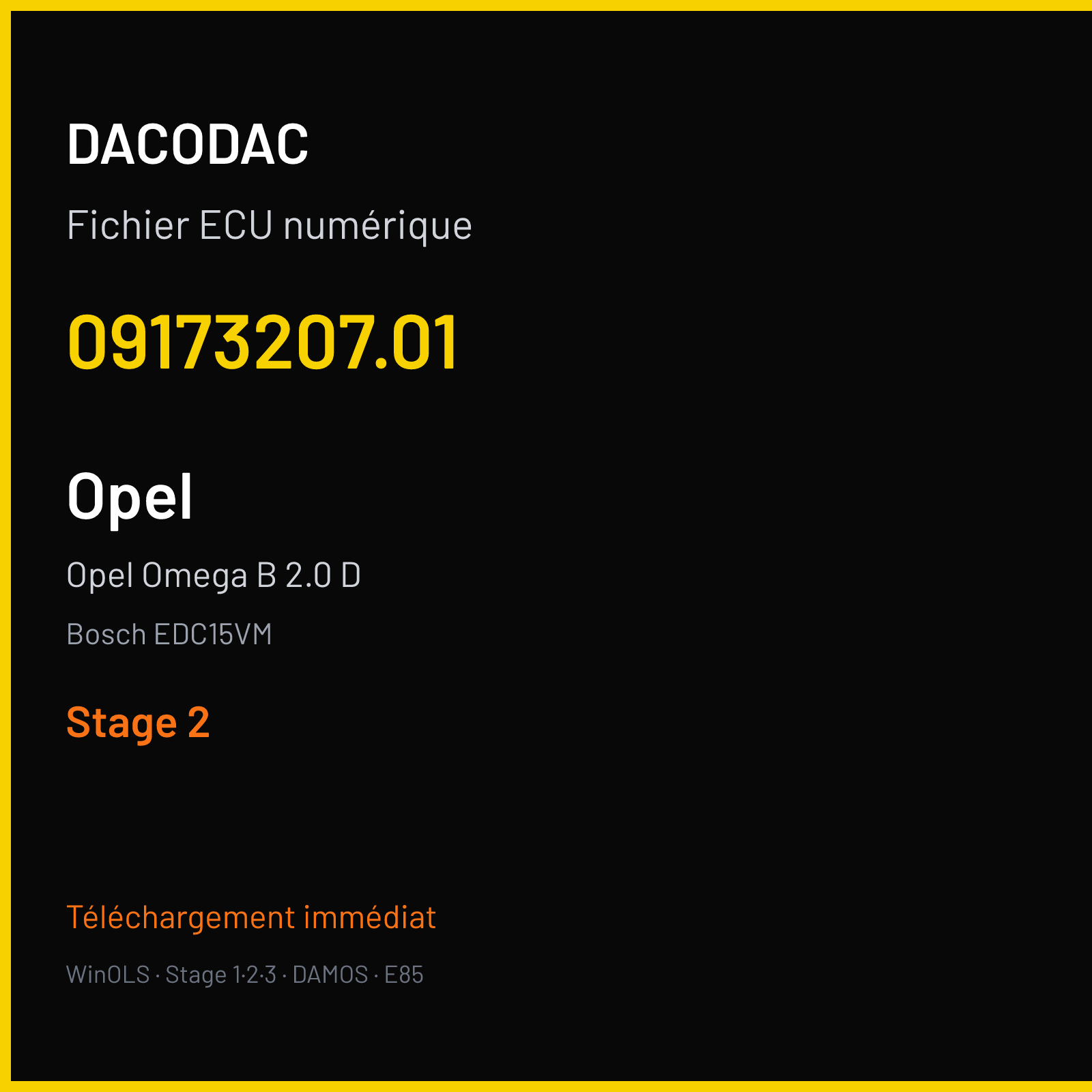 Opel Omega B 2.0 D (2000) — Bosch EDC15VM — 09173207.01 — Stage 2