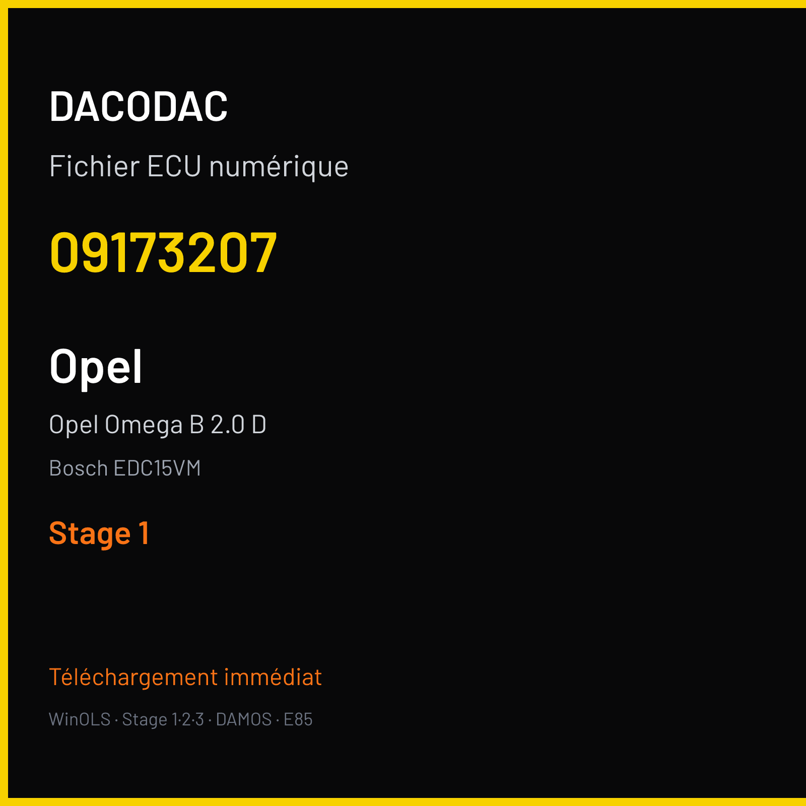 Opel Omega B 2.0 D (2000) — Bosch EDC15VM — 09173207 — Stage 1