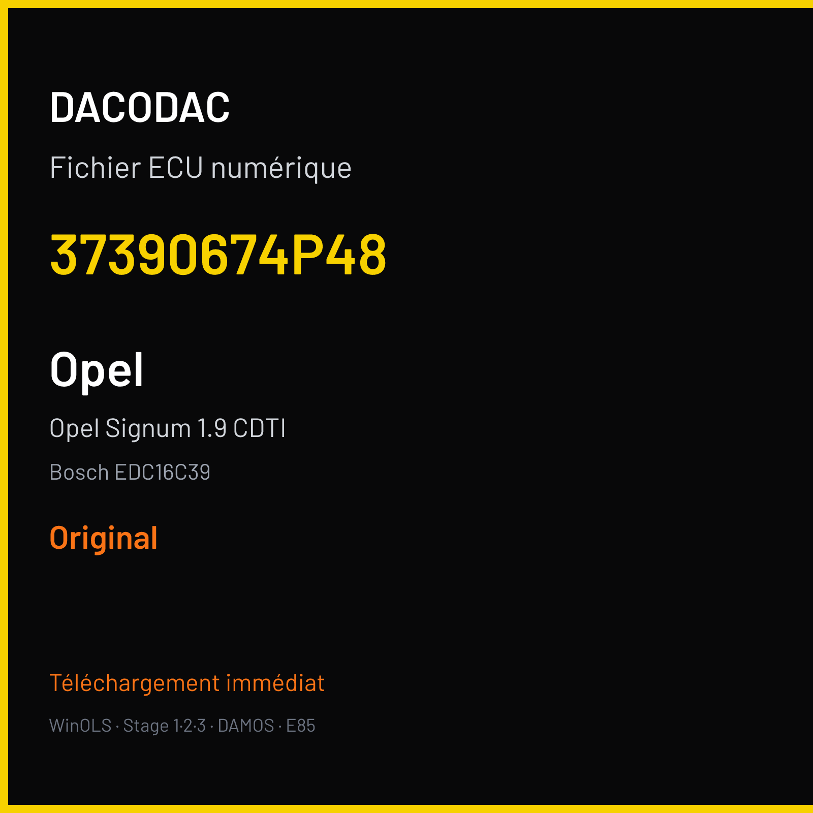 Opel Signum 1.9 CDTI (2006) — Bosch EDC16C39 — 37390674P48 — Original