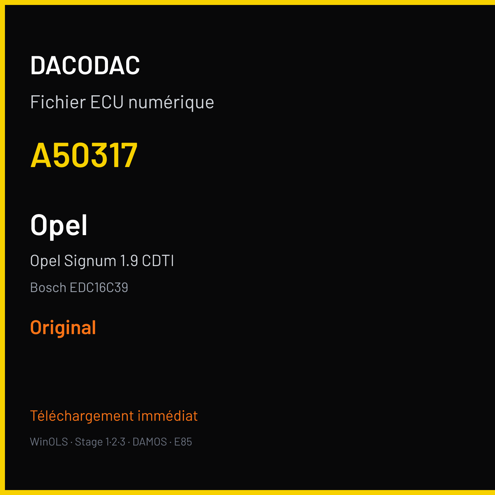Opel Signum 1.9 CDTI (2004) — Bosch EDC16C39 — A50317 — Original