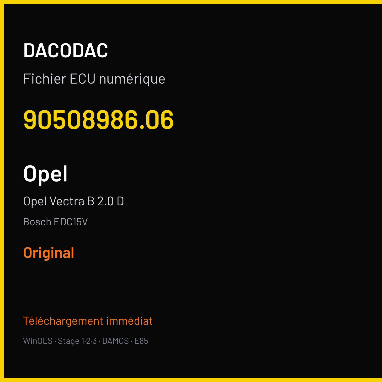 Opel Vectra B 2.0 D (1998) — Bosch EDC15V — 90508986.06 — Original