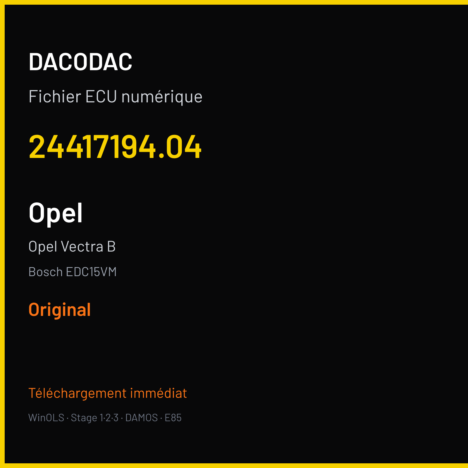 Opel Vectra B (2001) — Bosch EDC15VM — 24417194.04 — Original