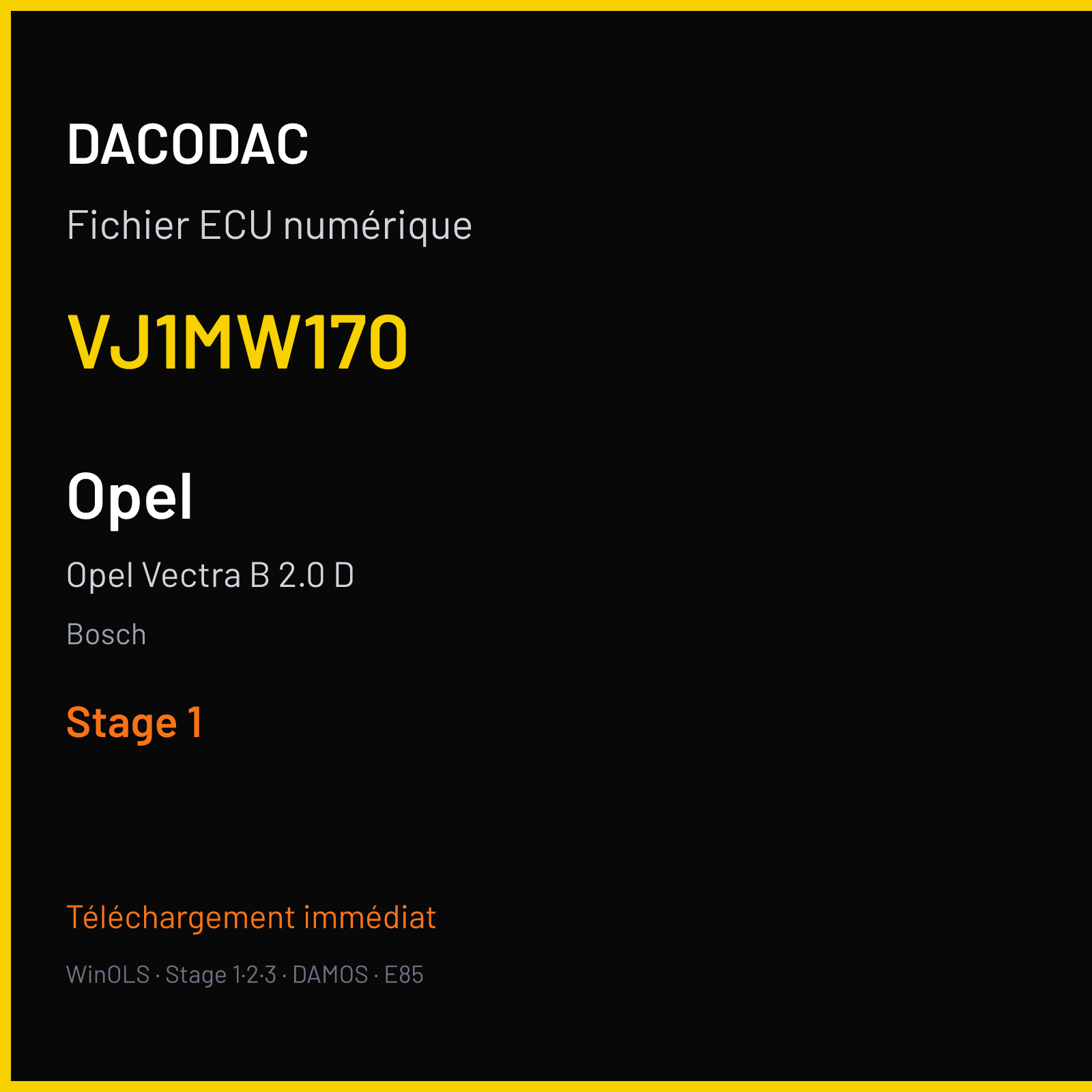 Opel Vectra B 2.0 D (1999) — Bosch — VJ1MW170 — Stage 1