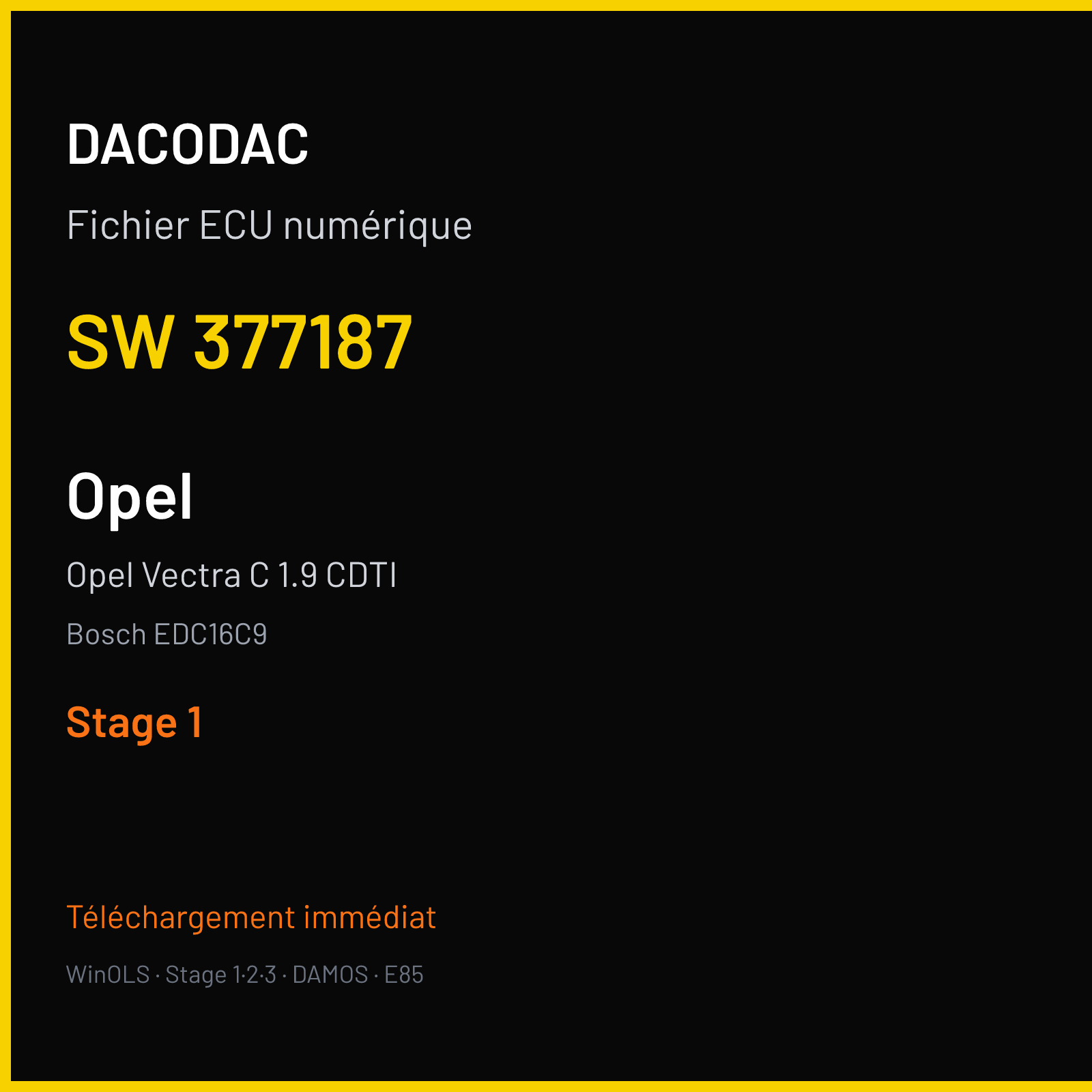 Opel Vectra C 1.9 CDTI (2004) — Bosch EDC16C9 — 377187 — Stage 1