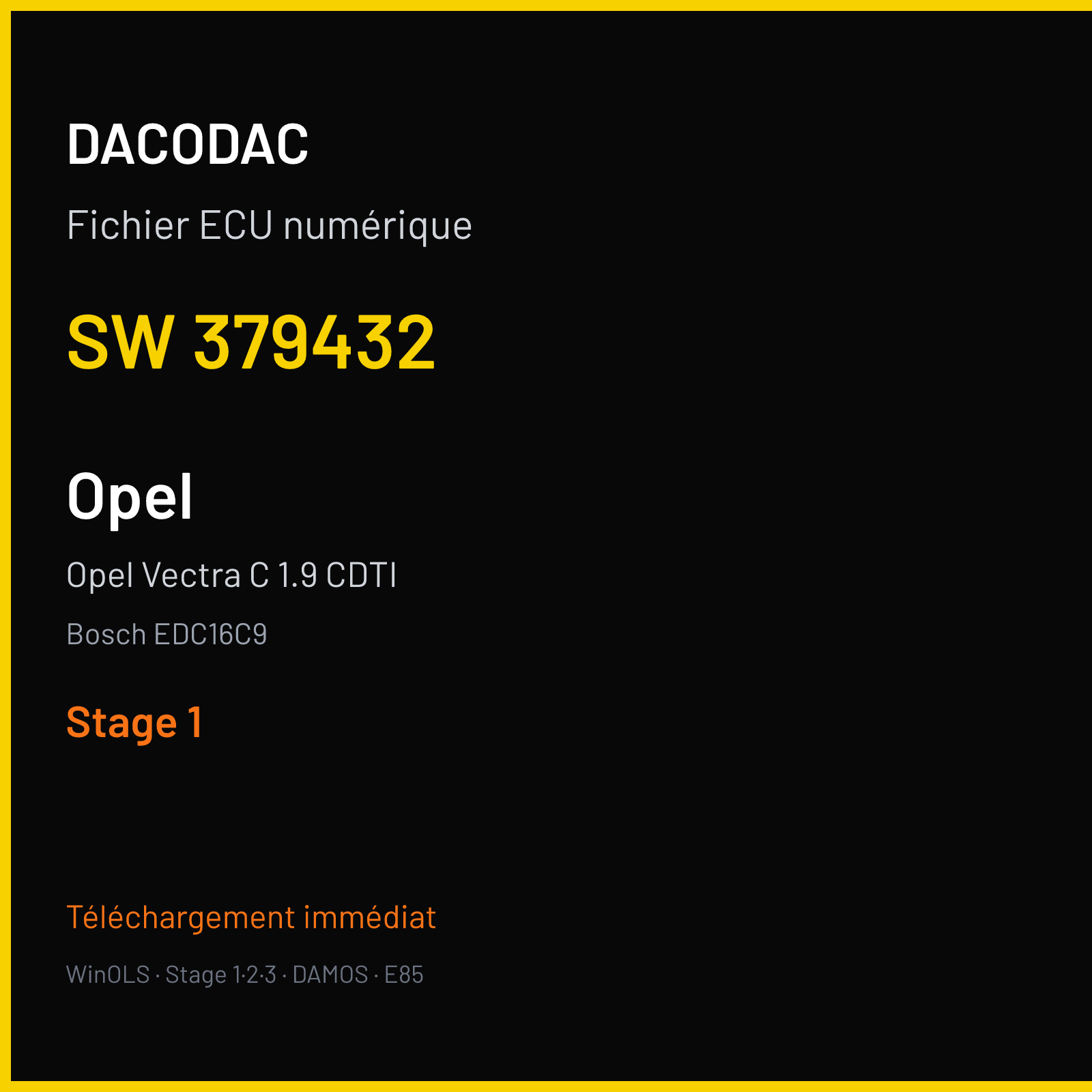 Opel Vectra C 1.9 CDTI (2002) — Bosch EDC16C9 — 379432 — Stage 1