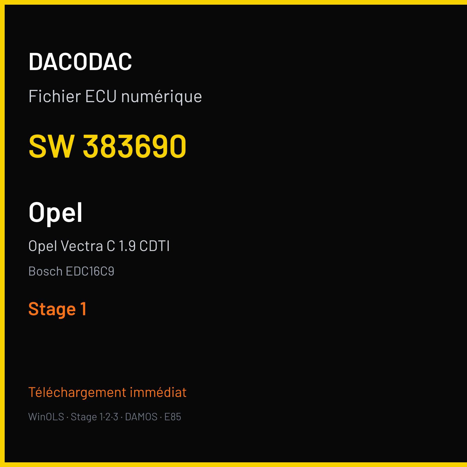 Opel Vectra C 1.9 CDTI (2005) — Bosch EDC16C9 — 383690 — Stage 1
