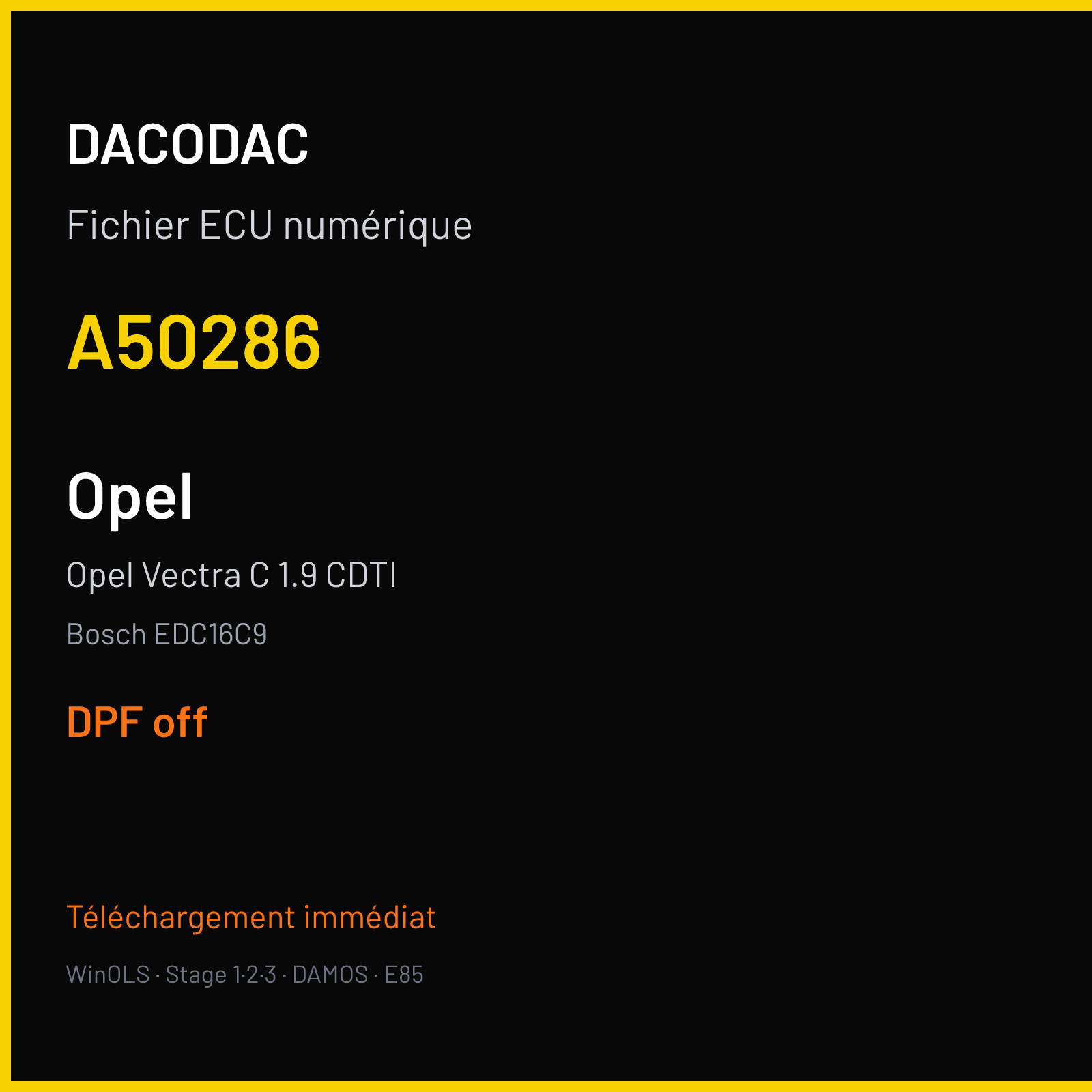 Opel Vectra C 1.9 CDTI (2008) — Bosch EDC16C9 — A50286 — DPF off