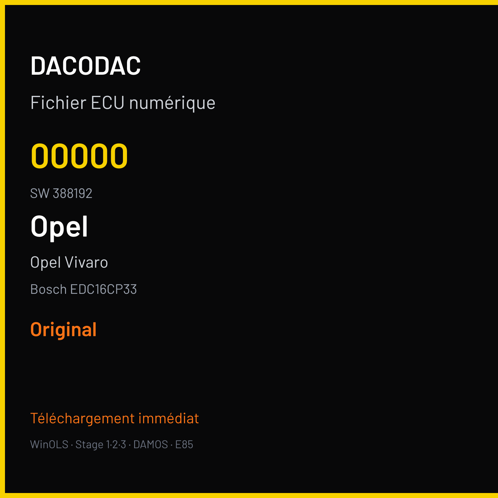 Opel Vivaro (2008) — Bosch EDC16CP33 — 00000 · 388192 — Original