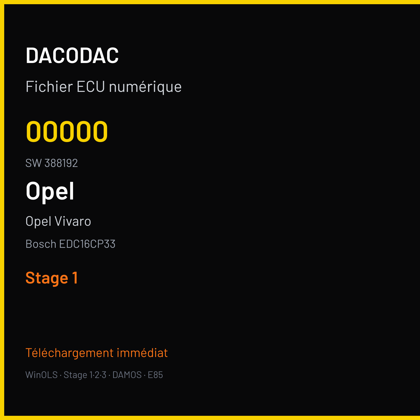 Opel Vivaro (2008) — Bosch EDC16CP33 — 00000 · 388192 — Stage 1