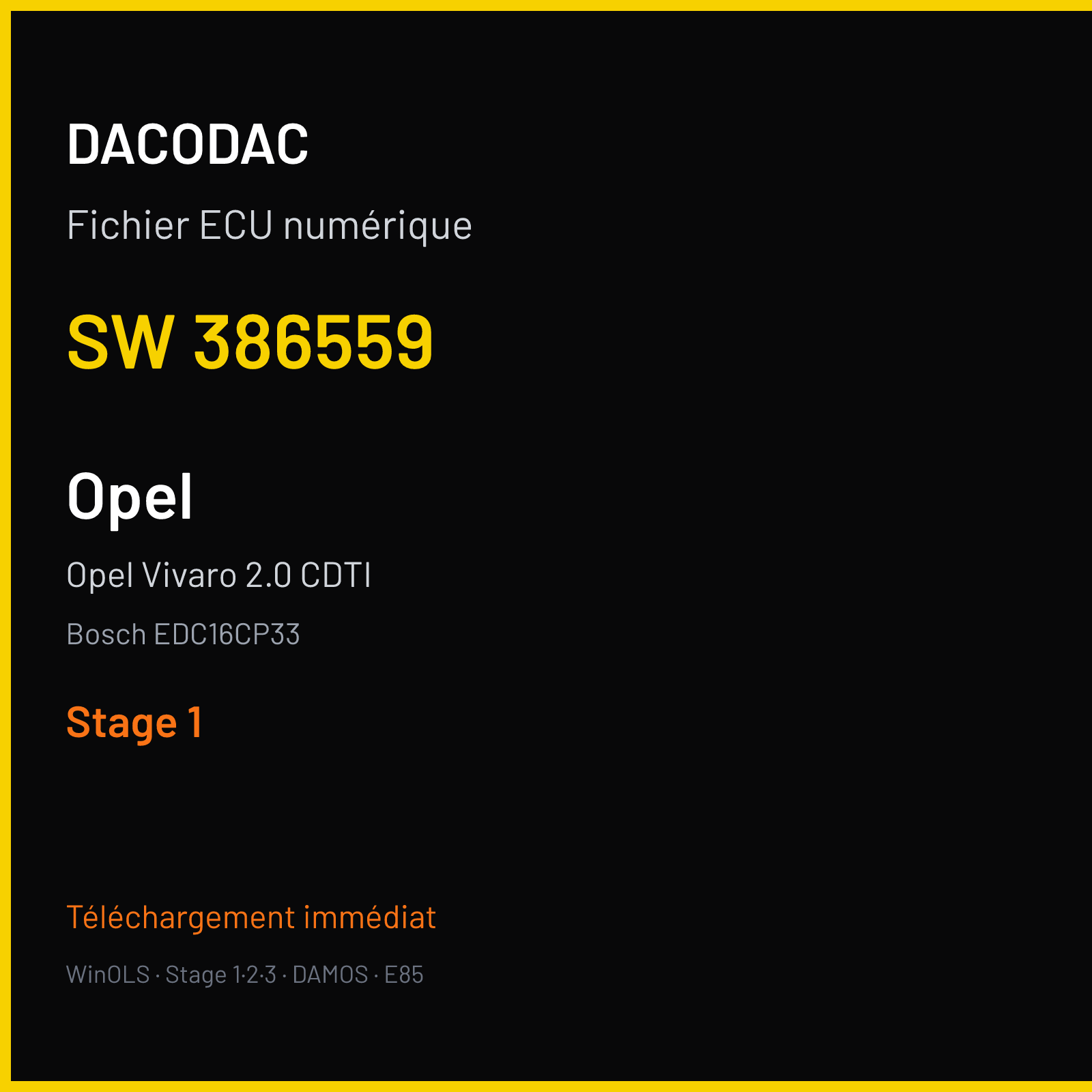 Opel Vivaro 2.0 CDTI (2007) — Bosch EDC16CP33 — 386559 — Stage 1
