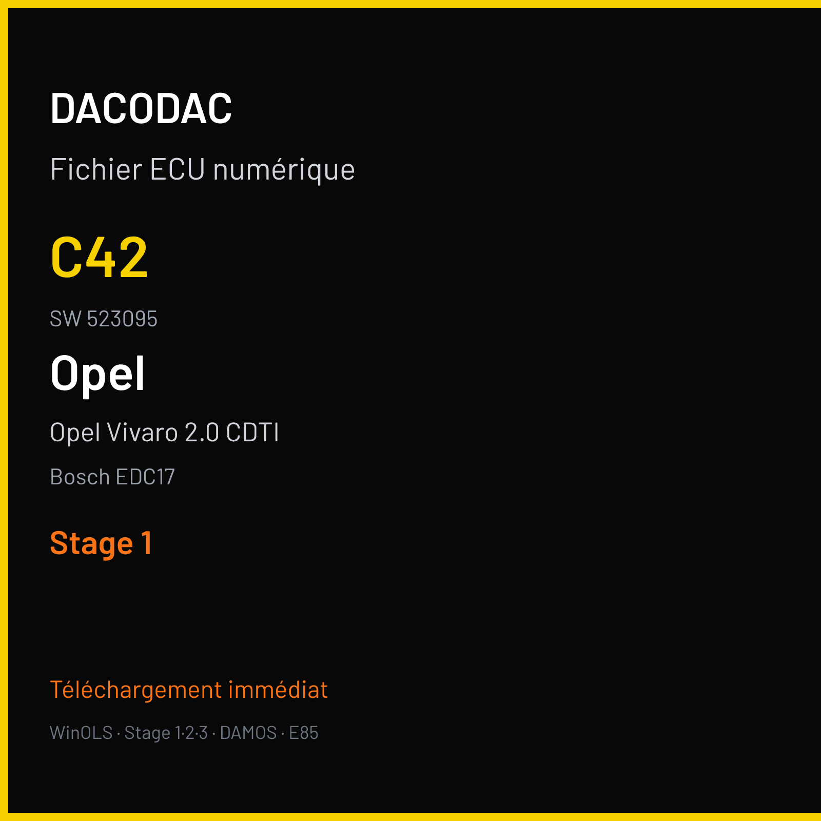 Opel Vivaro 2.0 CDTI (2010) — Bosch EDC17 — C42 · 523095 — Stage 1