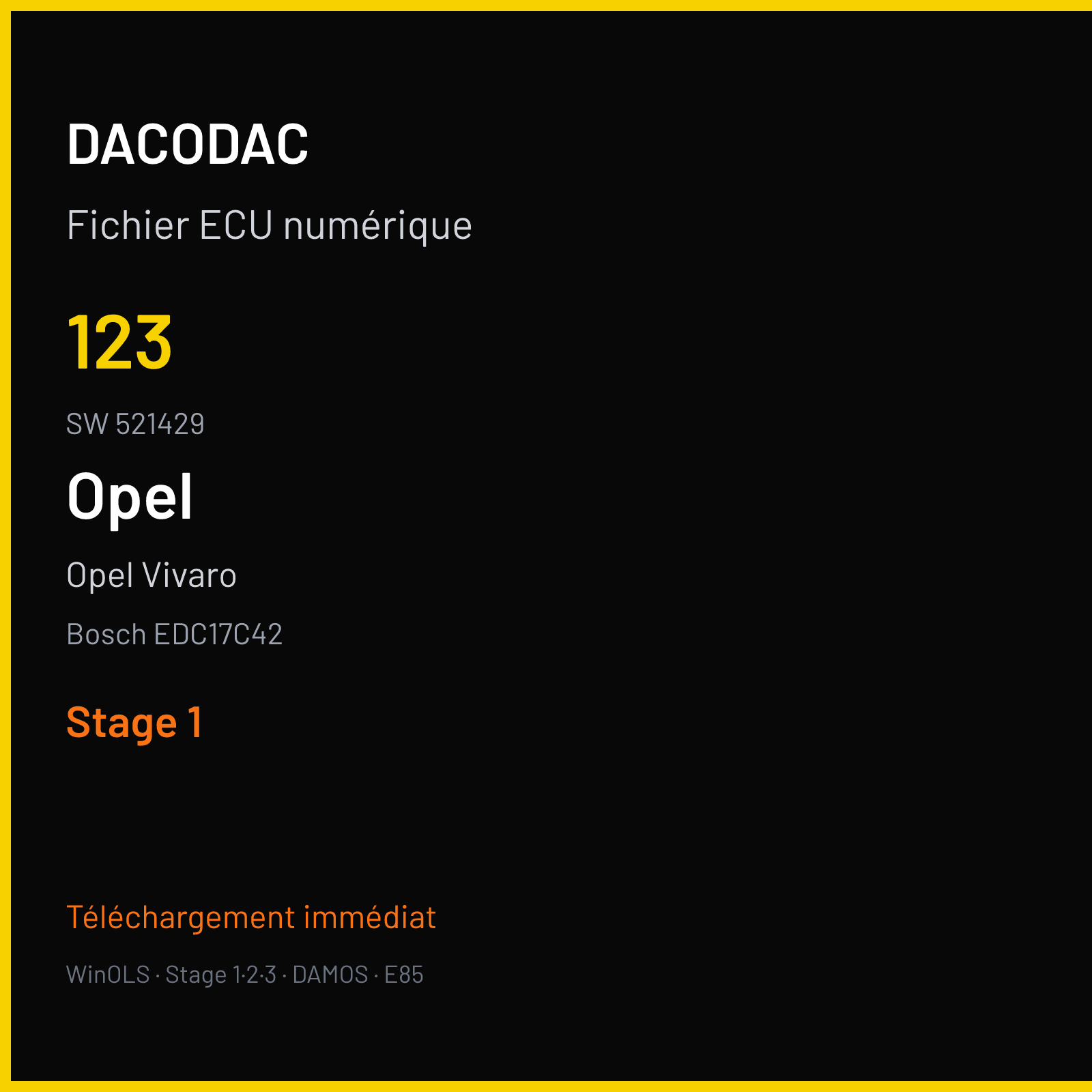 Opel Vivaro (2011) — Bosch EDC17C42 — 123 · 521429 — Stage 1