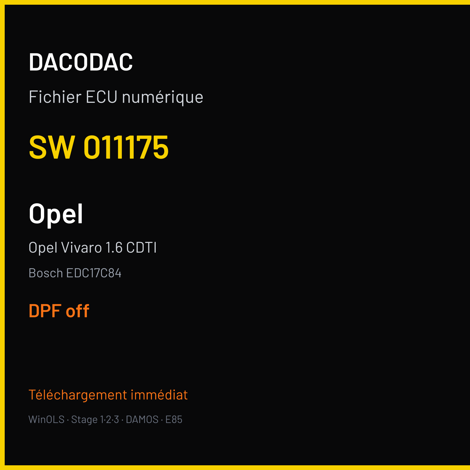 Opel Vivaro 1.6 CDTI (2016) — Bosch EDC17C84 — 011175 — DPF off