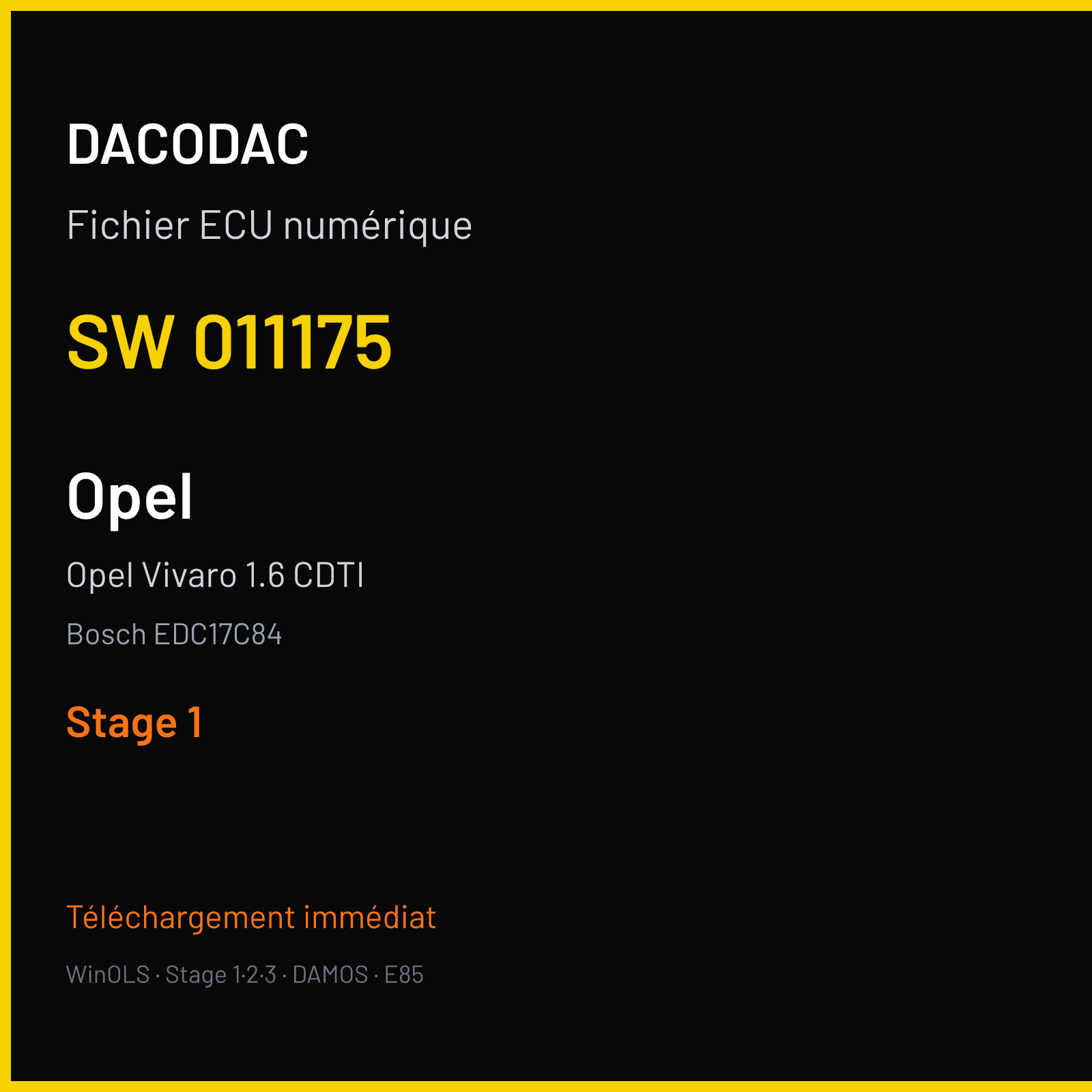 Opel Vivaro 1.6 CDTI (2016) — Bosch EDC17C84 — 011175 — Stage 1