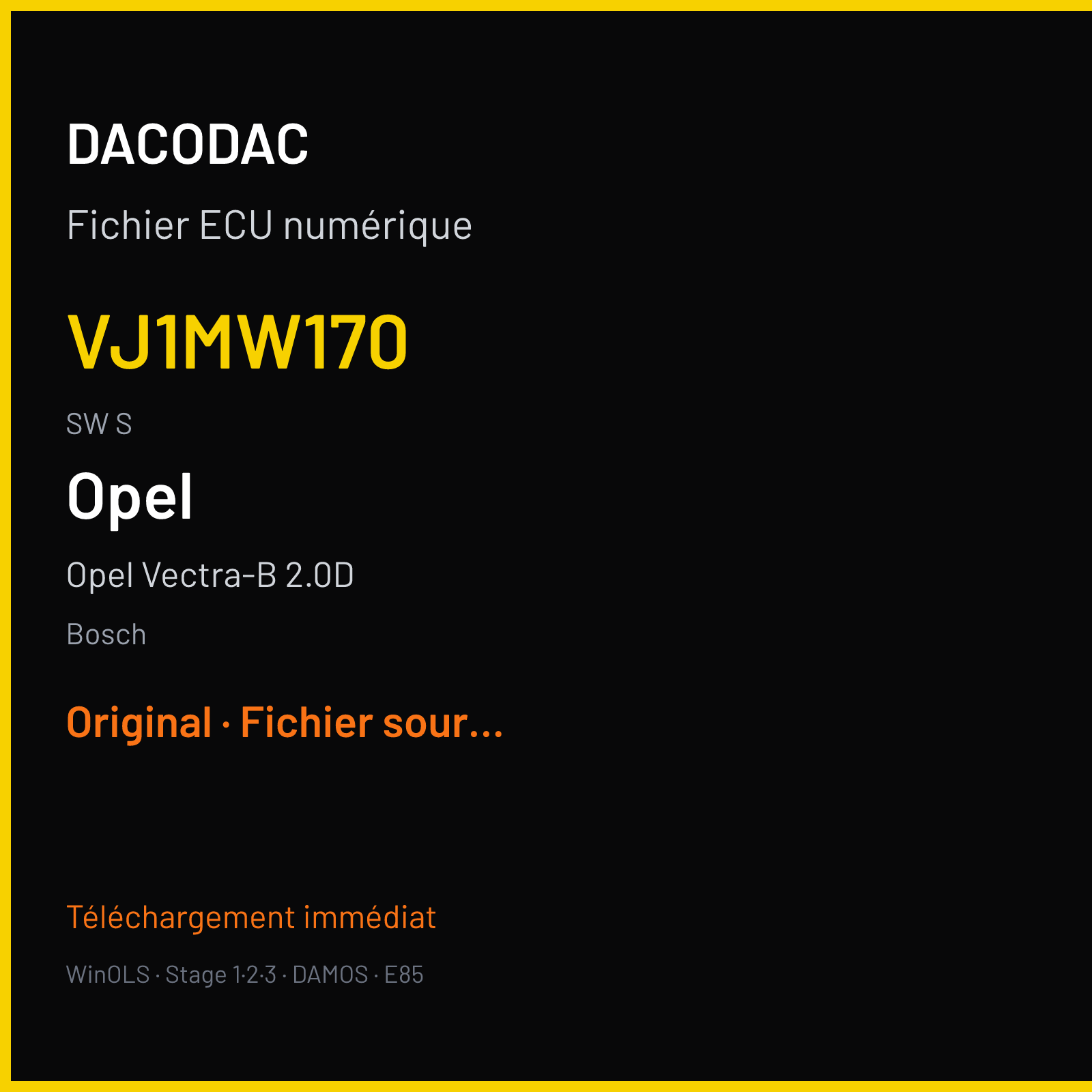 Opel Vectra-B 2.0D (1999) — Bosch — VJ1MW170 · S — Original