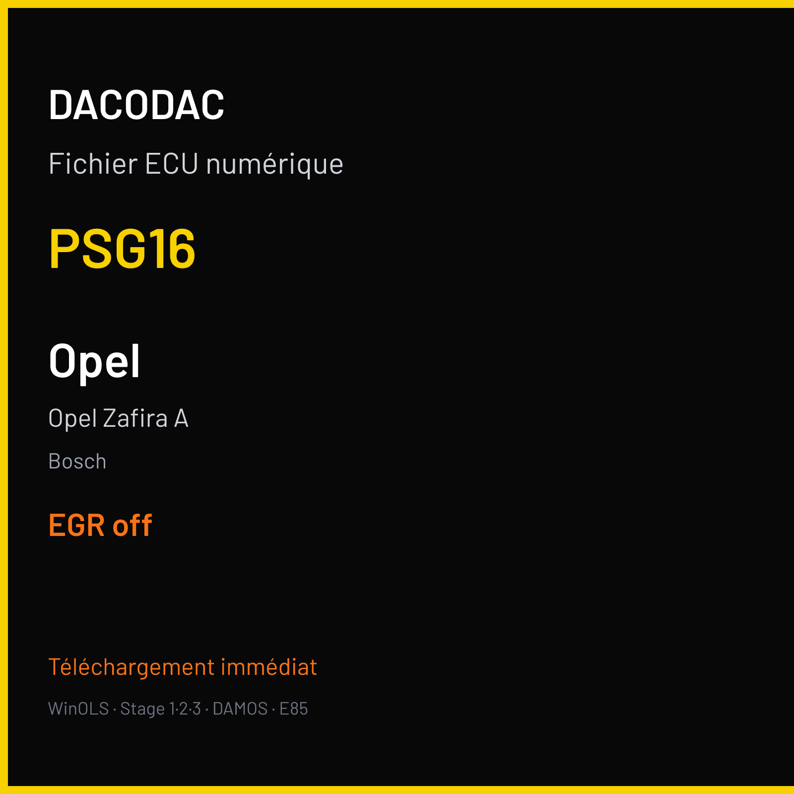 Opel Zafira A — Bosch — PSG16 — EGR off