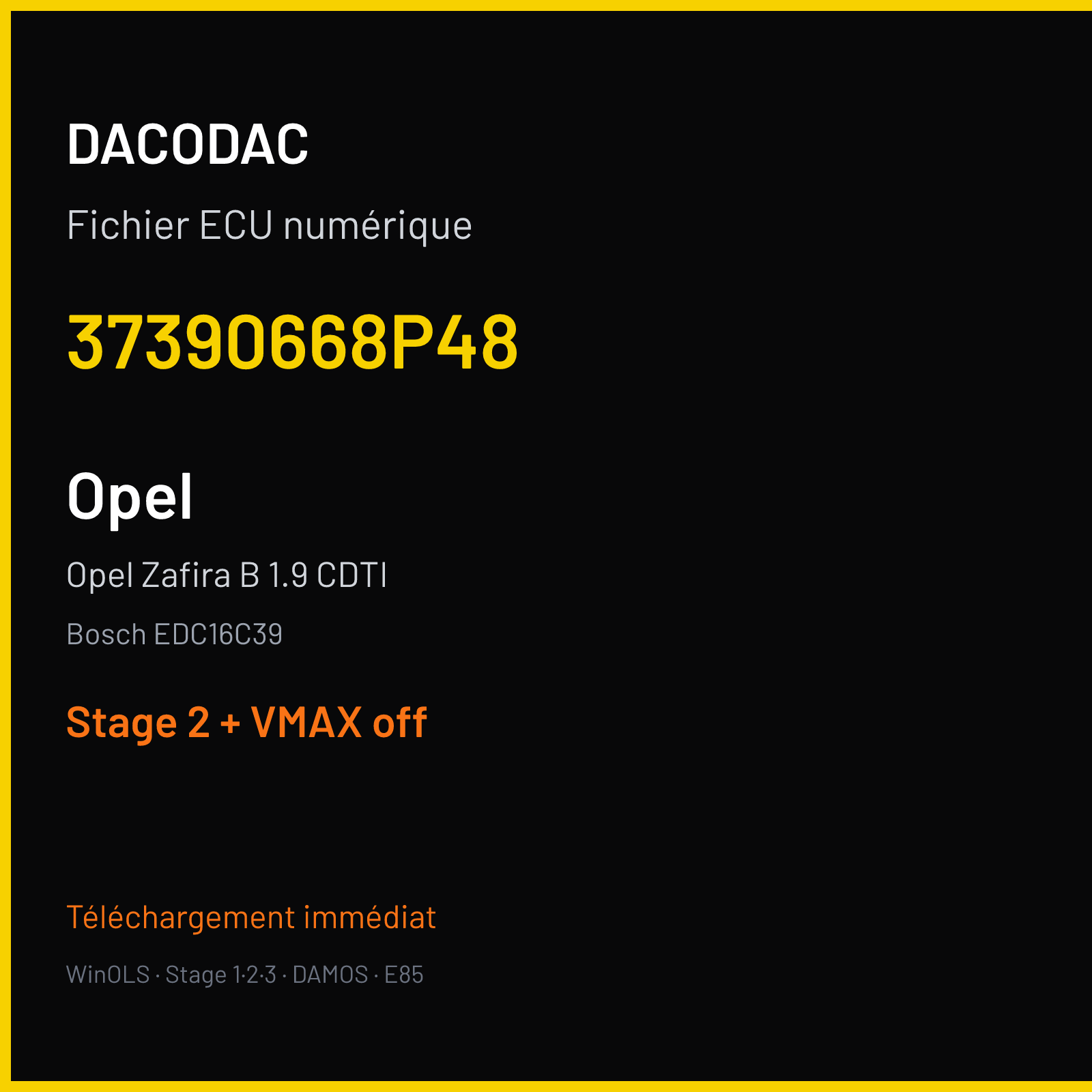 Opel Zafira B 1.9 CDTI (2006) — Bosch EDC16C39 — 37390668P48 — Stage 2 + VMAX off