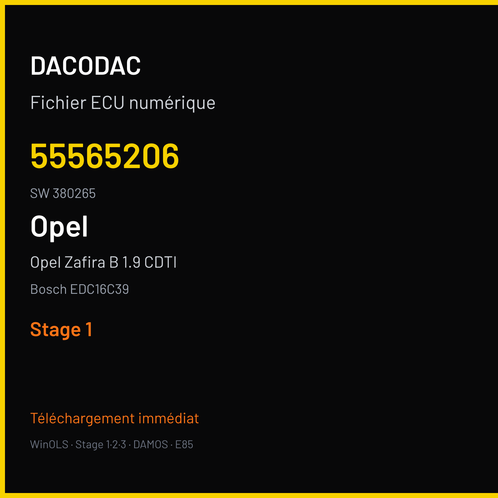 Opel Zafira B 1.9 CDTI (2008) — Bosch EDC16C39 — 55565206 · 380265 — Stage 1