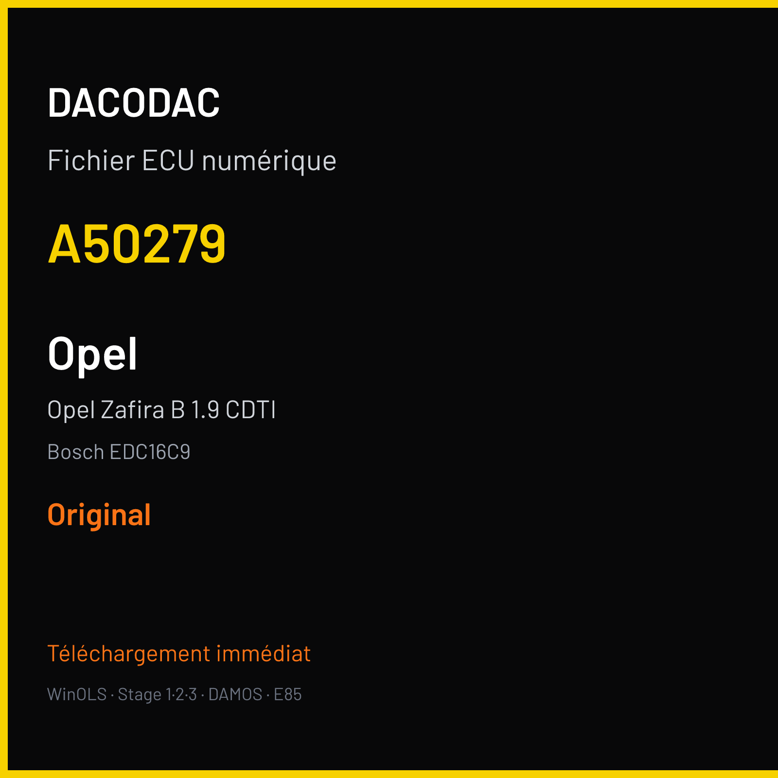 Opel Zafira B 1.9 CDTI (2006) — Bosch EDC16C9 — A50279 — Original