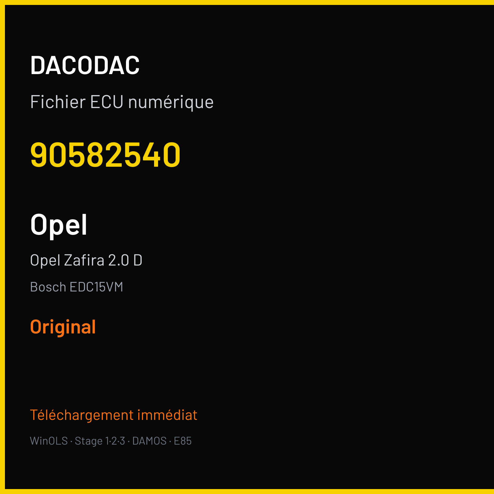 Opel Zafira 2.0 D — Bosch EDC15VM — 90582540 — Original