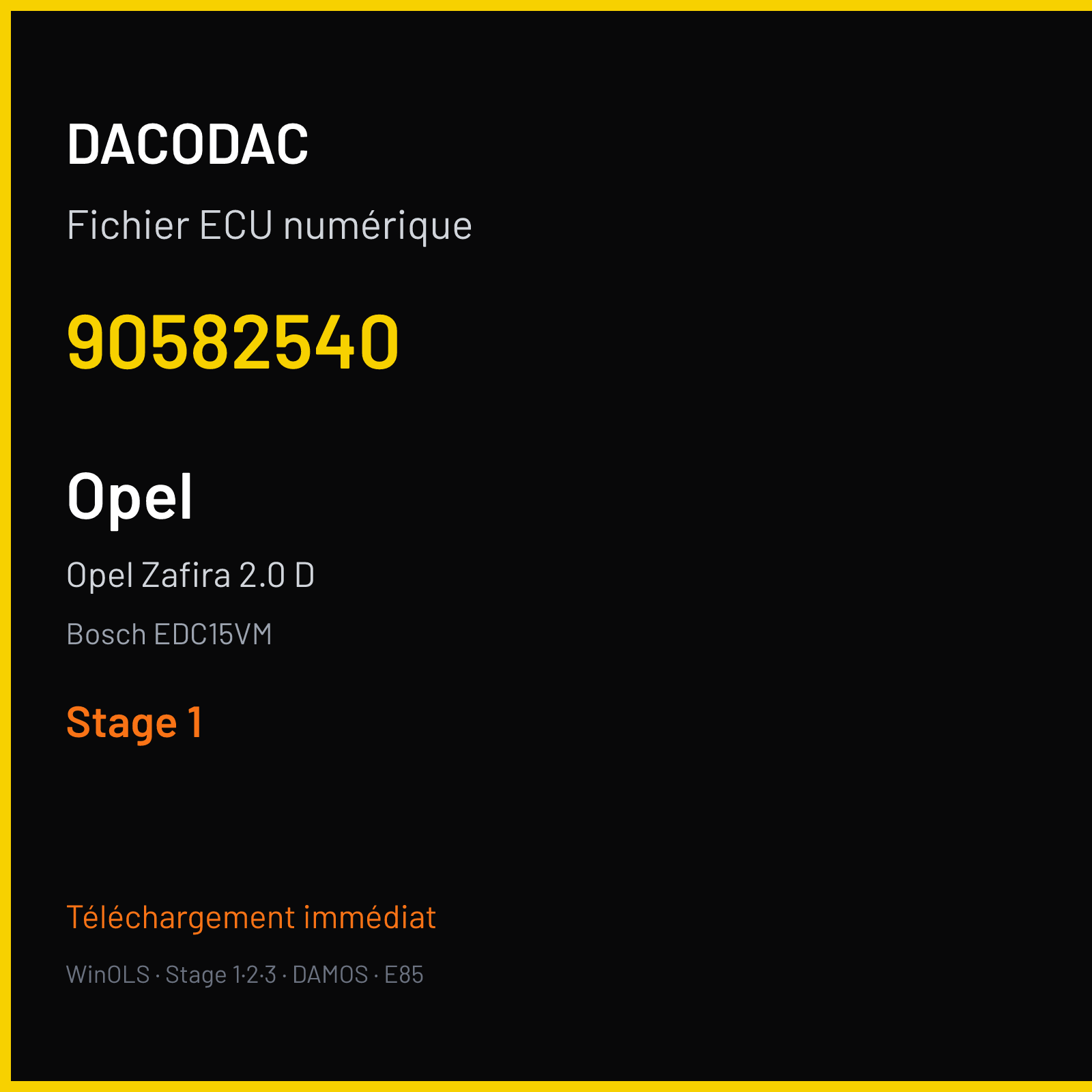 Opel Zafira 2.0 D — Bosch EDC15VM — 90582540 — Stage 1