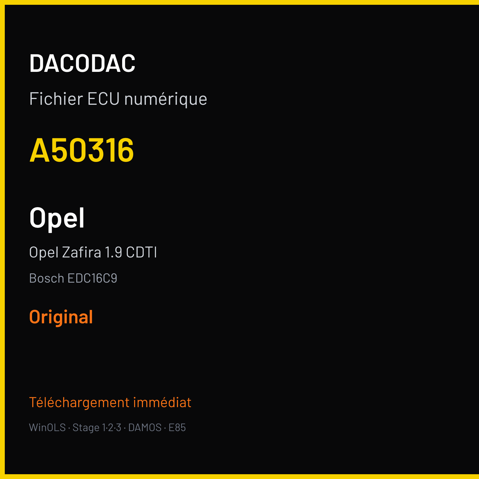Opel Zafira 1.9 CDTI (2007) — Bosch EDC16C9 — A50316 — Original