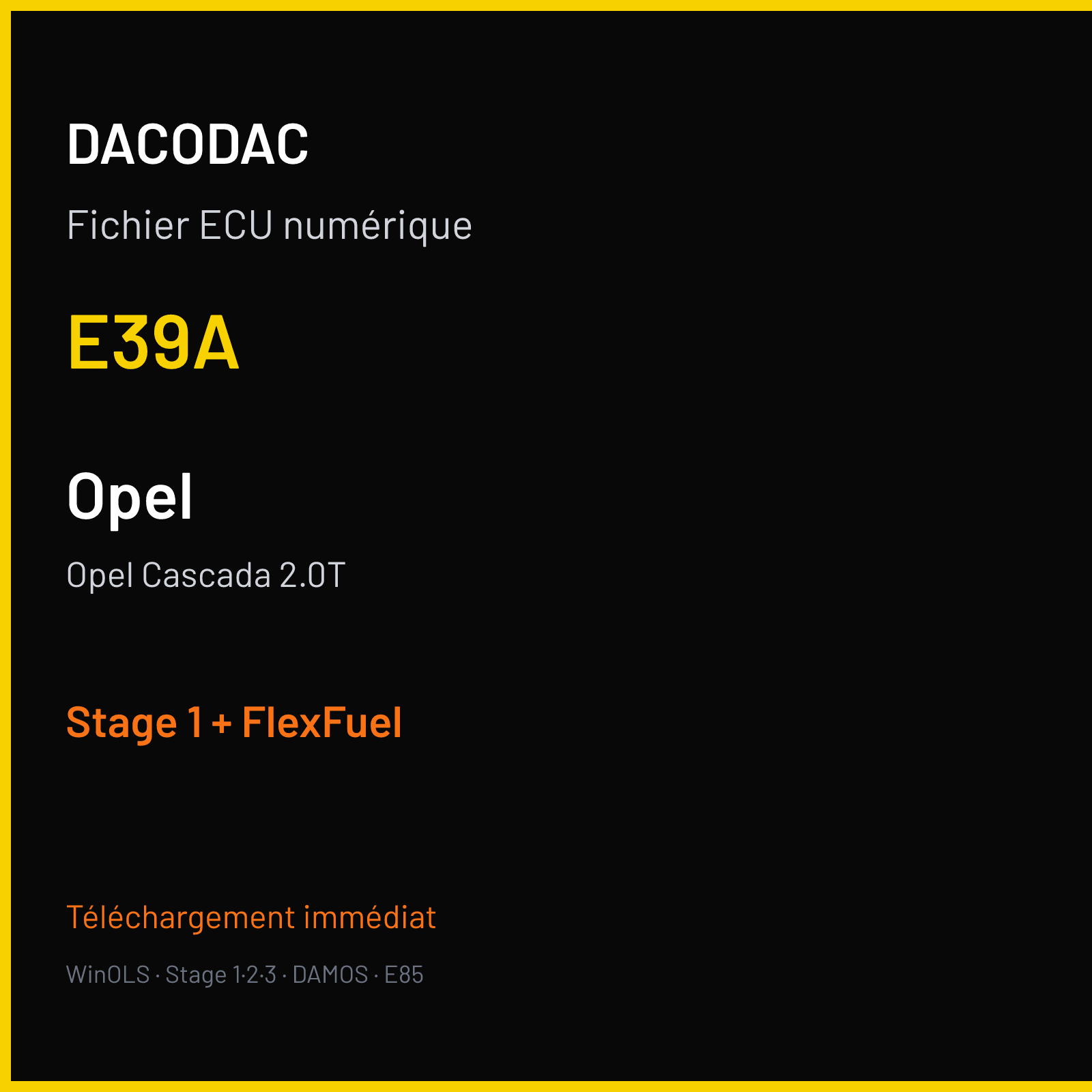 Opel Cascada 2.0T (2014) — E39A — Stage 1 + FlexFuel