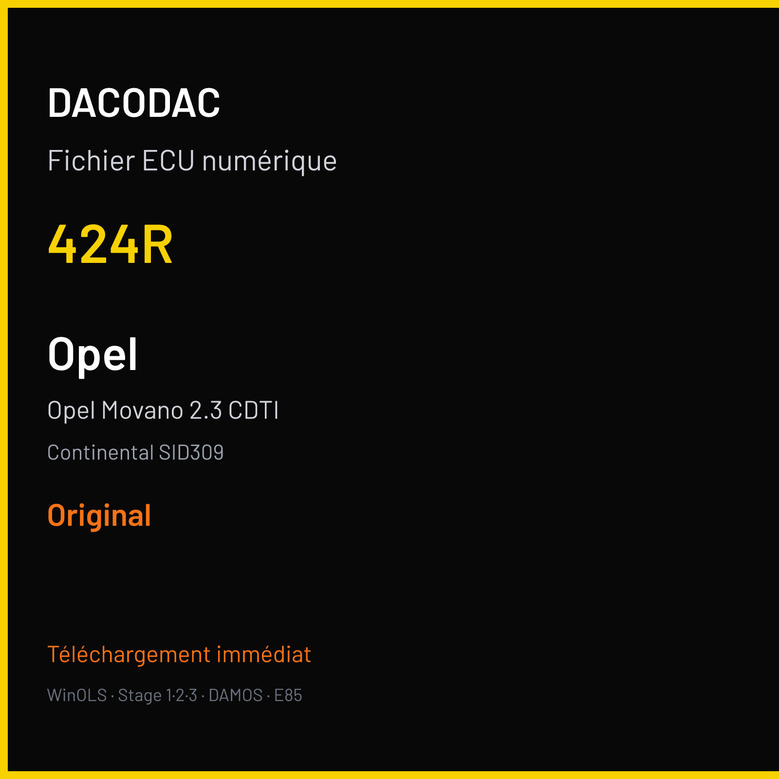 Opel Movano 2.3 CDTI (2016) — Continental SID309 — 424R — Original