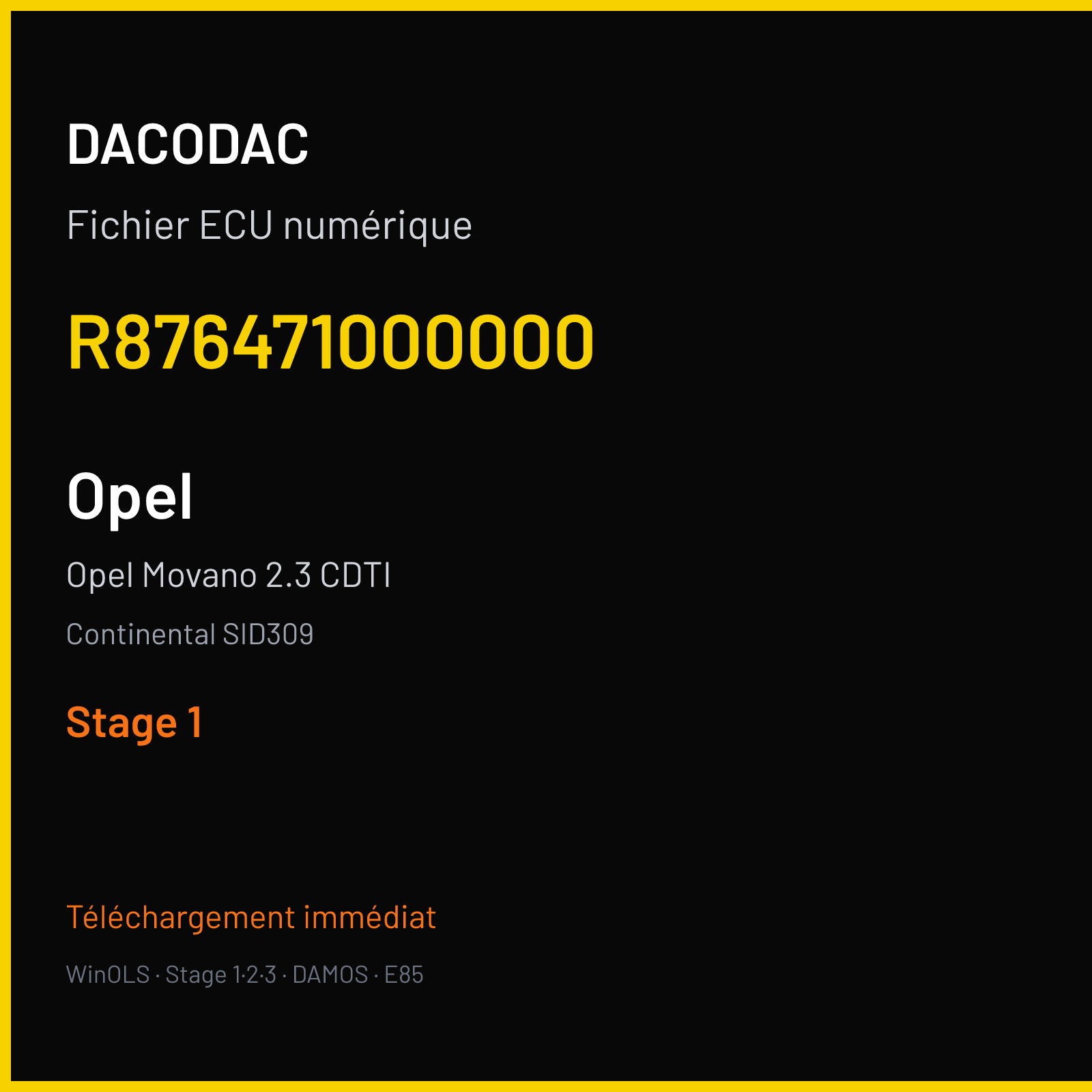 Opel Movano 2.3 CDTI (2016) — Continental SID309 — R876471000000 — Stage 1