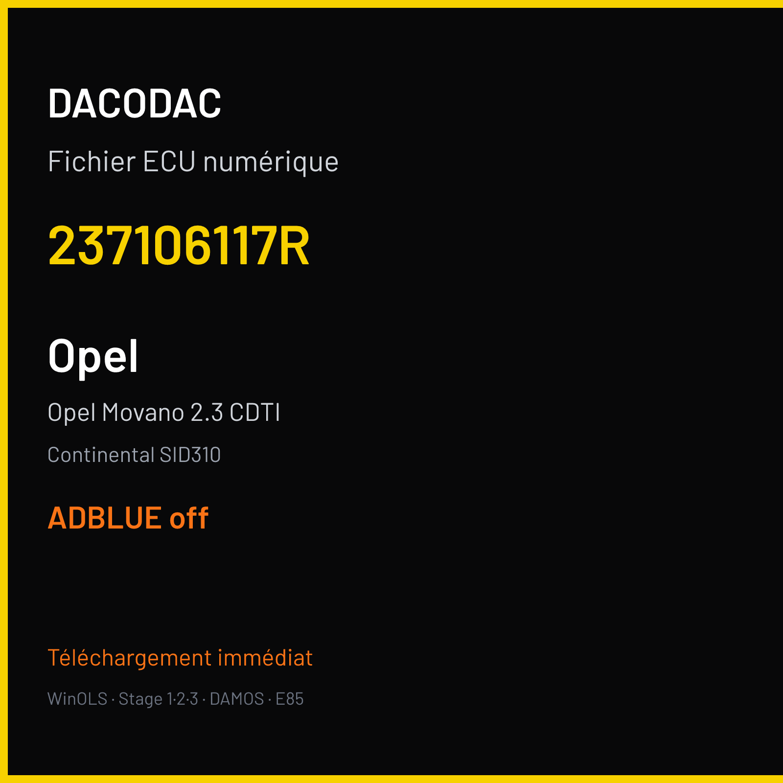 Opel Movano 2.3 CDTI (2014) — Continental SID310 — 237106117R — ADBLUE off