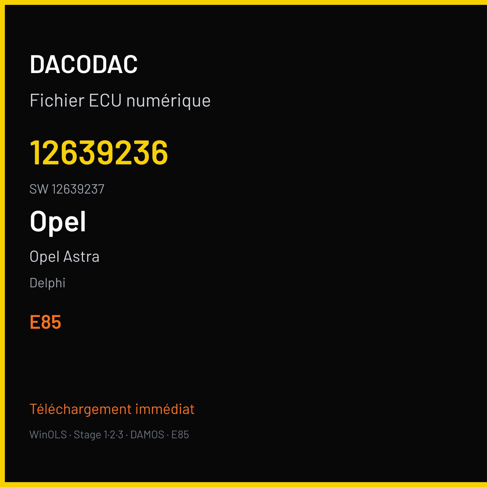Opel Astra — Delphi — 12639236 · 12639237 · E78 — E85